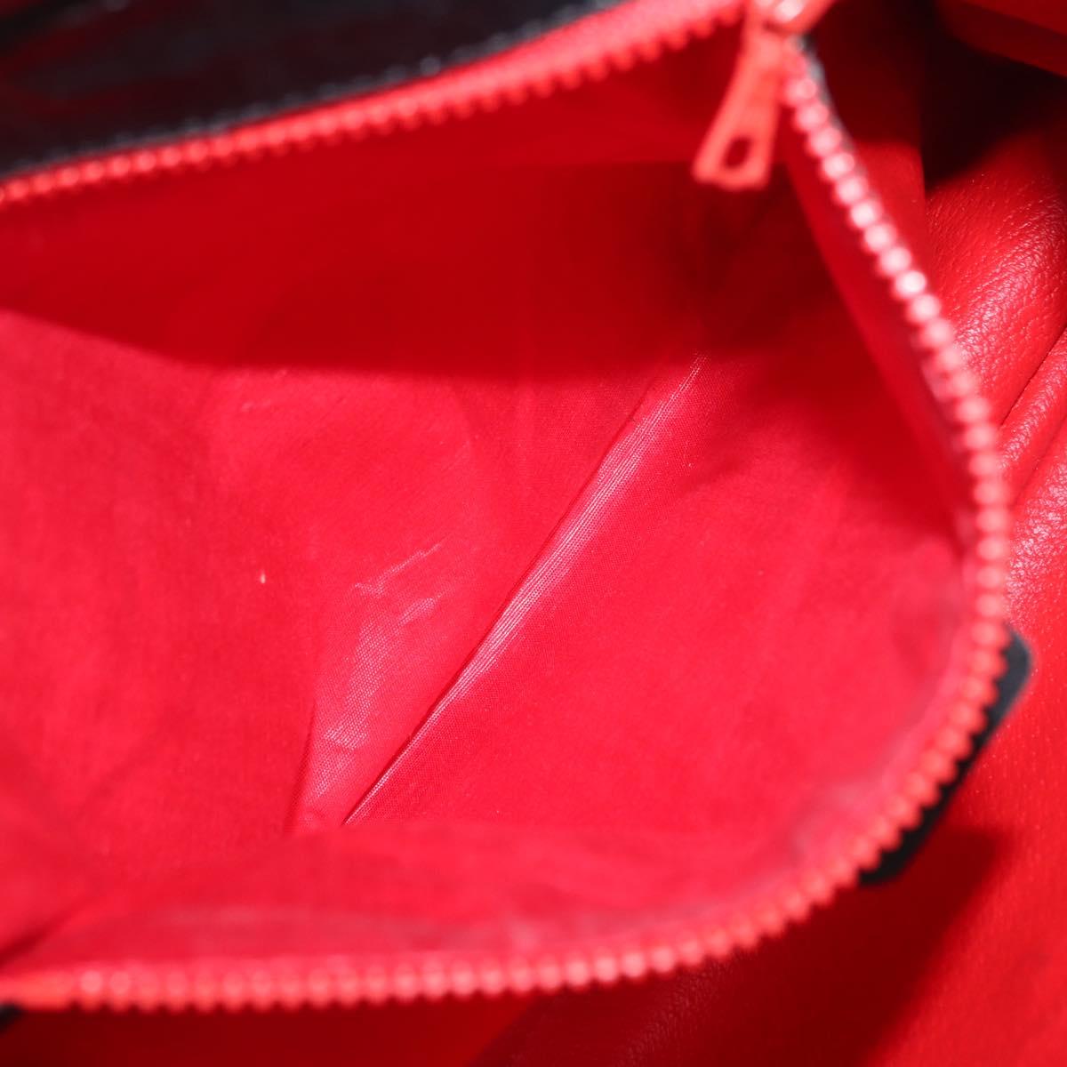 CELINE Hand Bag Leather Black Auth 145472