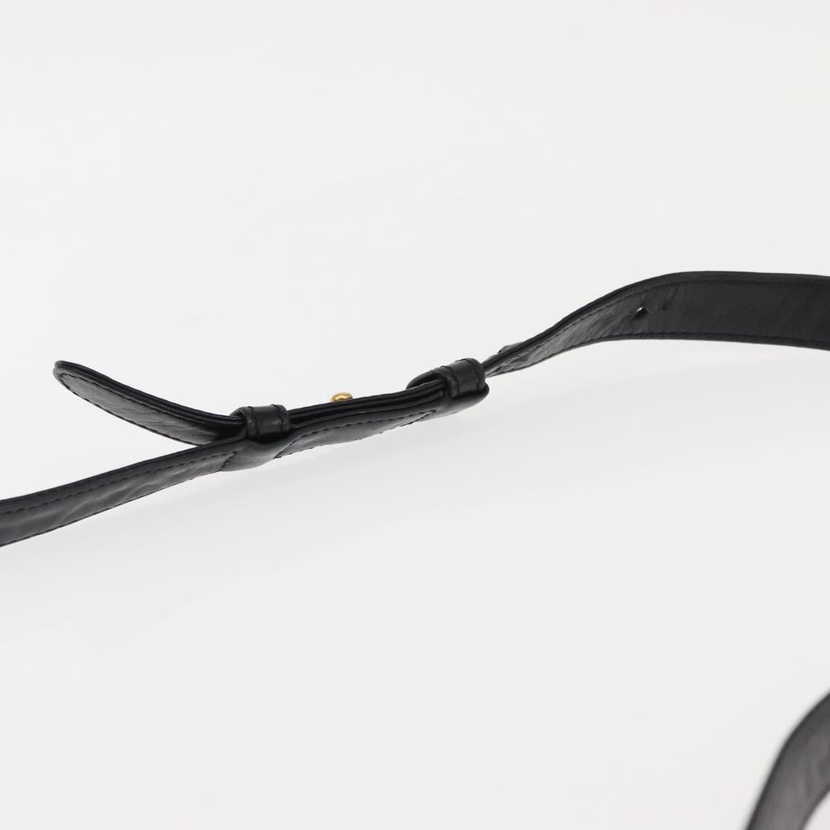 CELINE Hand Bag Leather Black Auth 145472