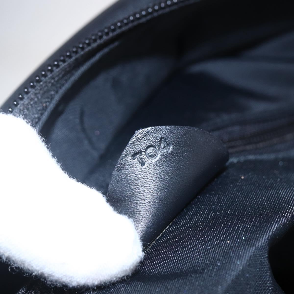 CELINE Tote Bag Nylon Leather Black Gold Auth 145474