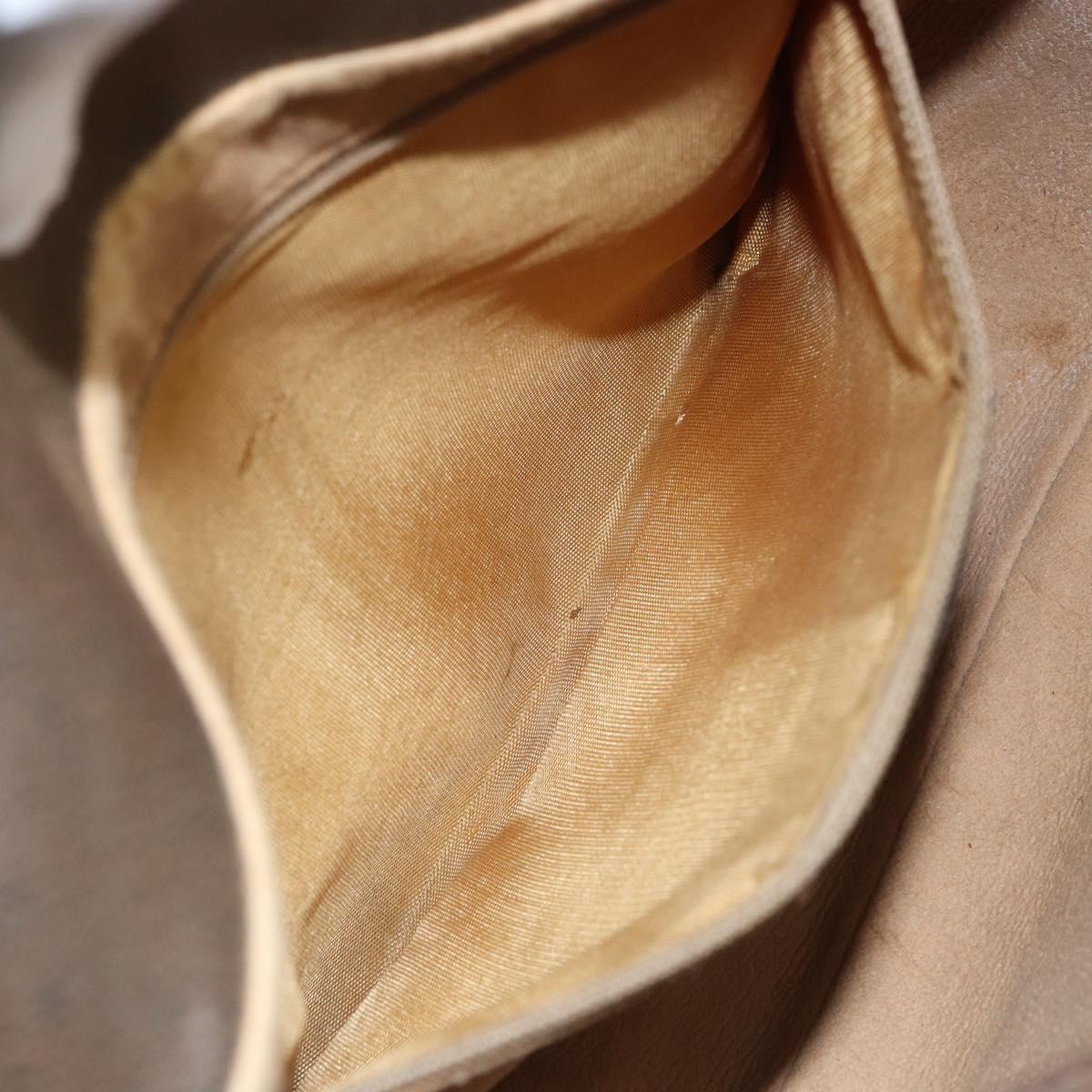 GUCCI GG Supreme Web Sherry Line Shoulder Bag PVC Leather Beige Red Auth 145477