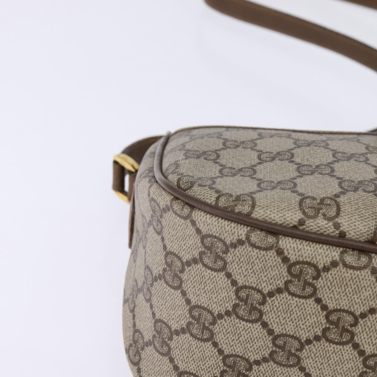 GUCCI GG Supreme Web Sherry Line Shoulder Bag PVC Beige 56 02 032 Auth 145478