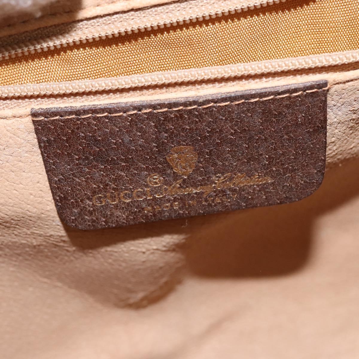 GUCCI GG Supreme Web Sherry Line Shoulder Bag PVC Beige Gold Auth 145481
