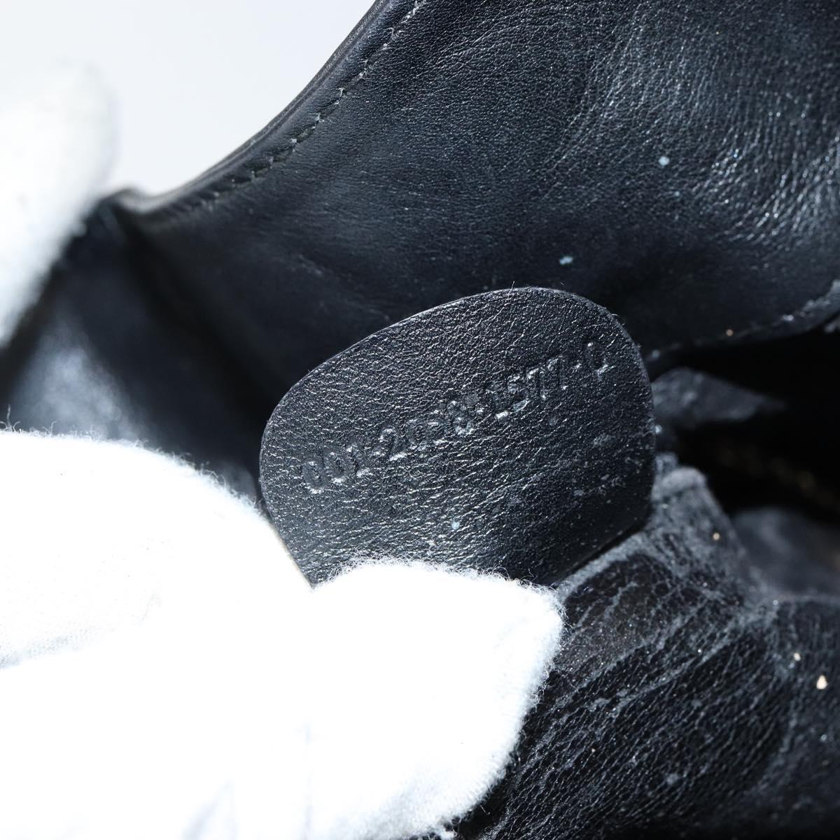 GUCCI Bamboo Hand Bag Leather 2way Black Gold 001 2058 1577 0 Auth 145485