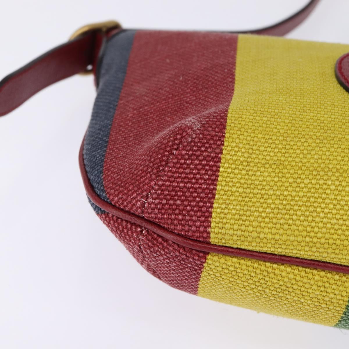 GUCCI Shoulder Bag Canvas Red Gold yellow 626422 Auth 145487
