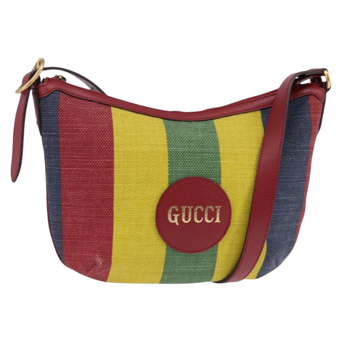 GUCCI Shoulder Bag Canvas Red Gold yellow 626422 Auth 145487