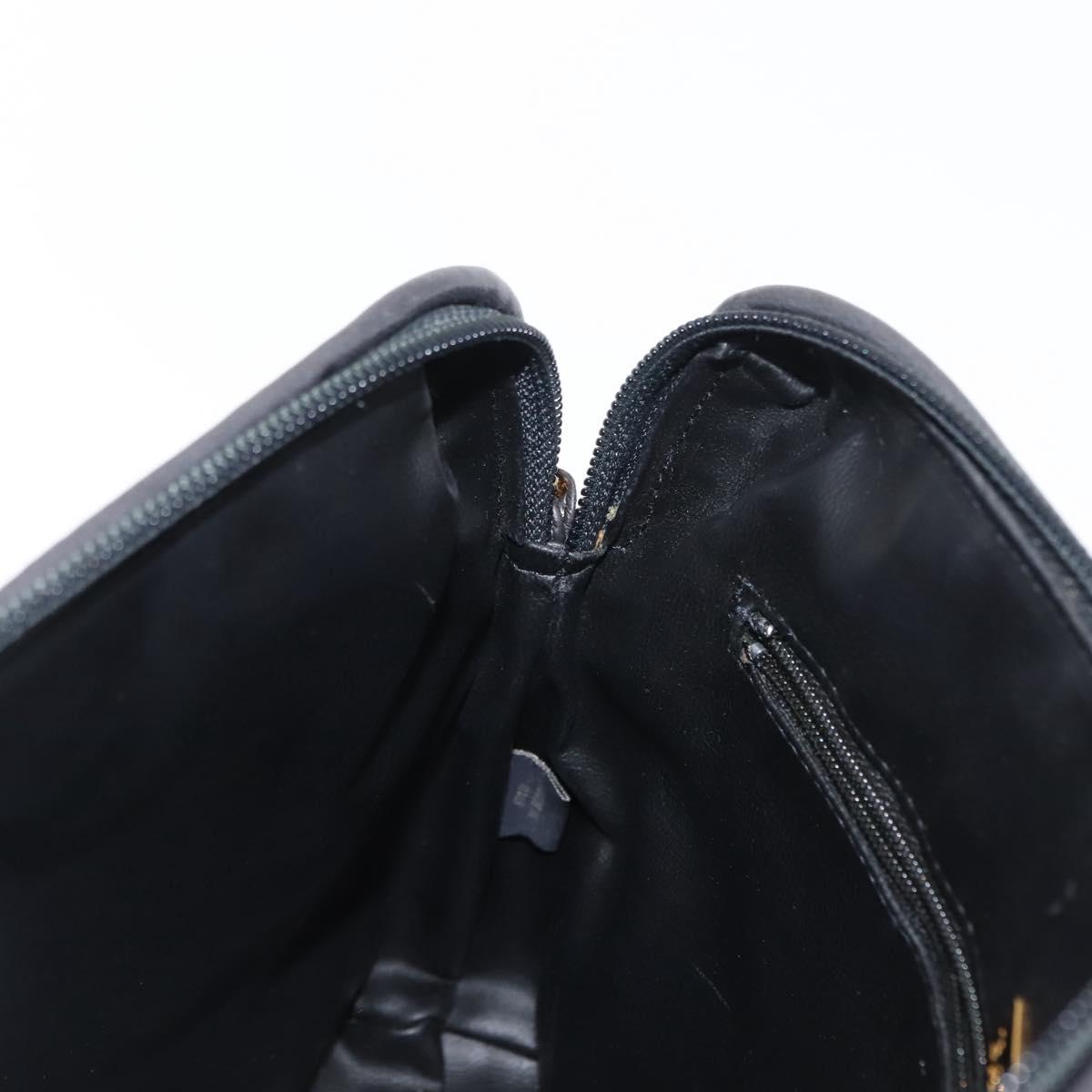 BALLY Chain Shoulder Bag Leather Black Auth 145489