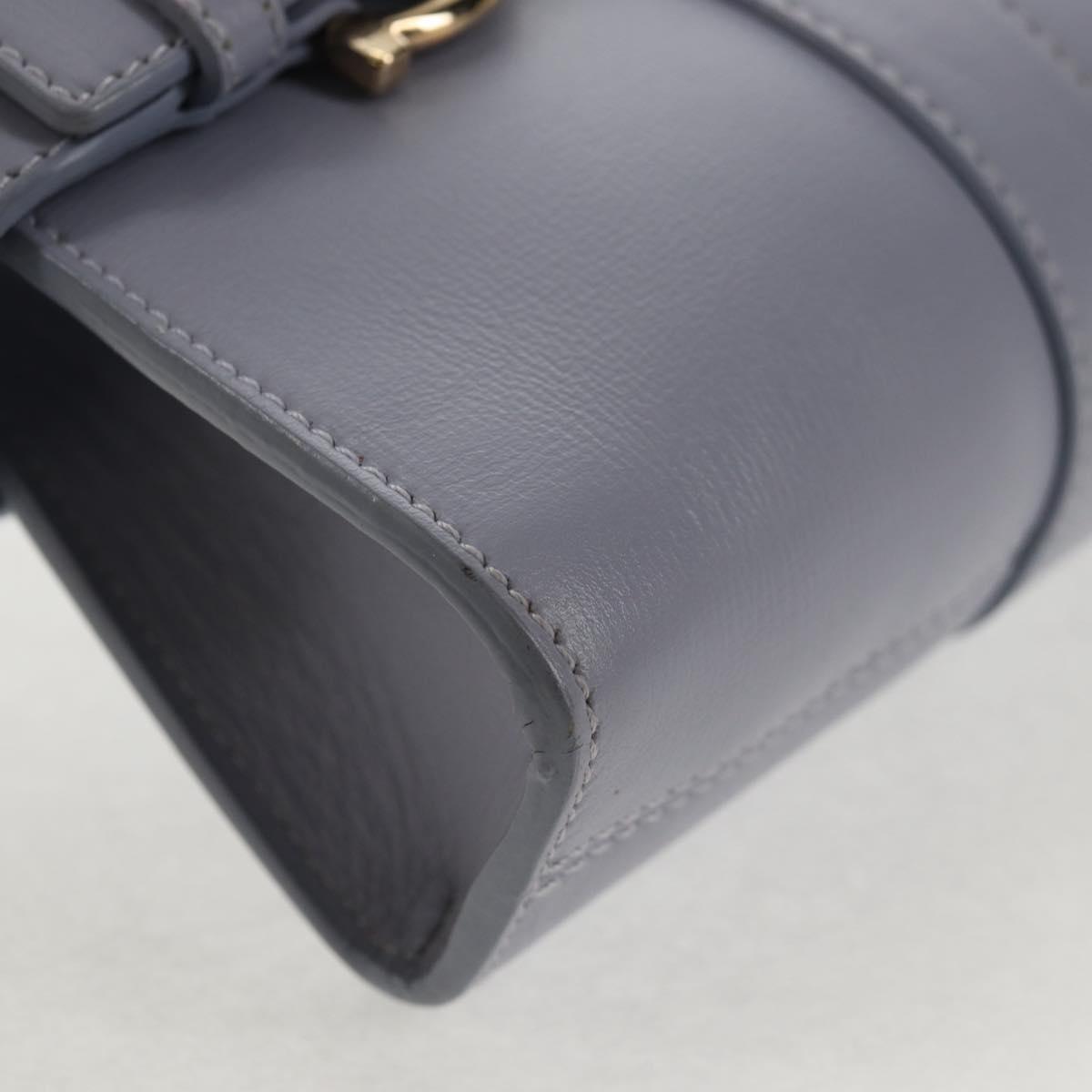 Salvatore Ferragamo Gancini Shoulder Bag Leather Purple Gold Auth 145499V