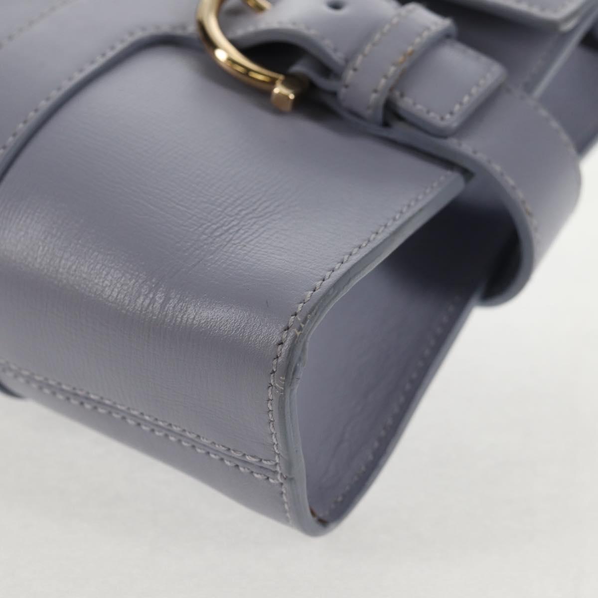 Salvatore Ferragamo Gancini Shoulder Bag Leather Purple Gold Auth 145499V