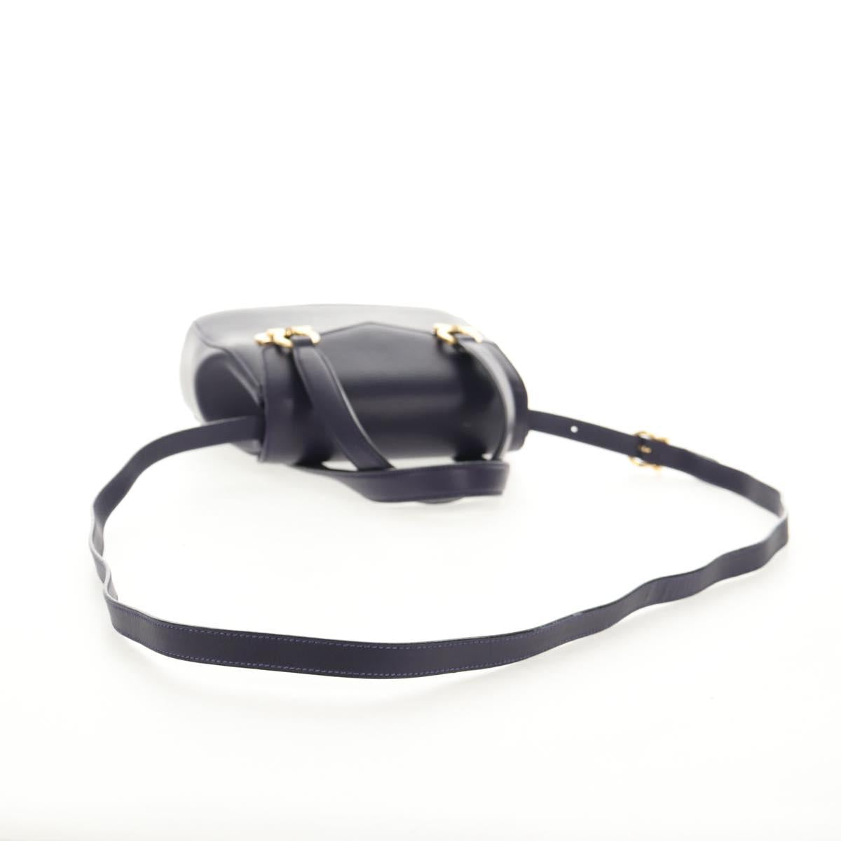 Salvatore Ferragamo Gancini Hand Bag Leather 2way Purple Gold Auth 145500V