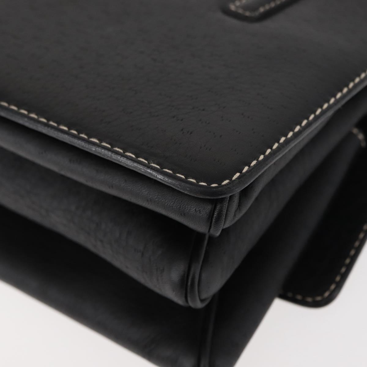 Salvatore Ferragamo Gancini Shoulder Bag Leather Black Gold Auth 145502