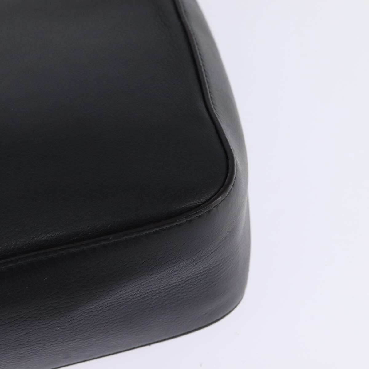 Salvatore Ferragamo Gancini Shoulder Bag Leather Black Gold Auth 145503