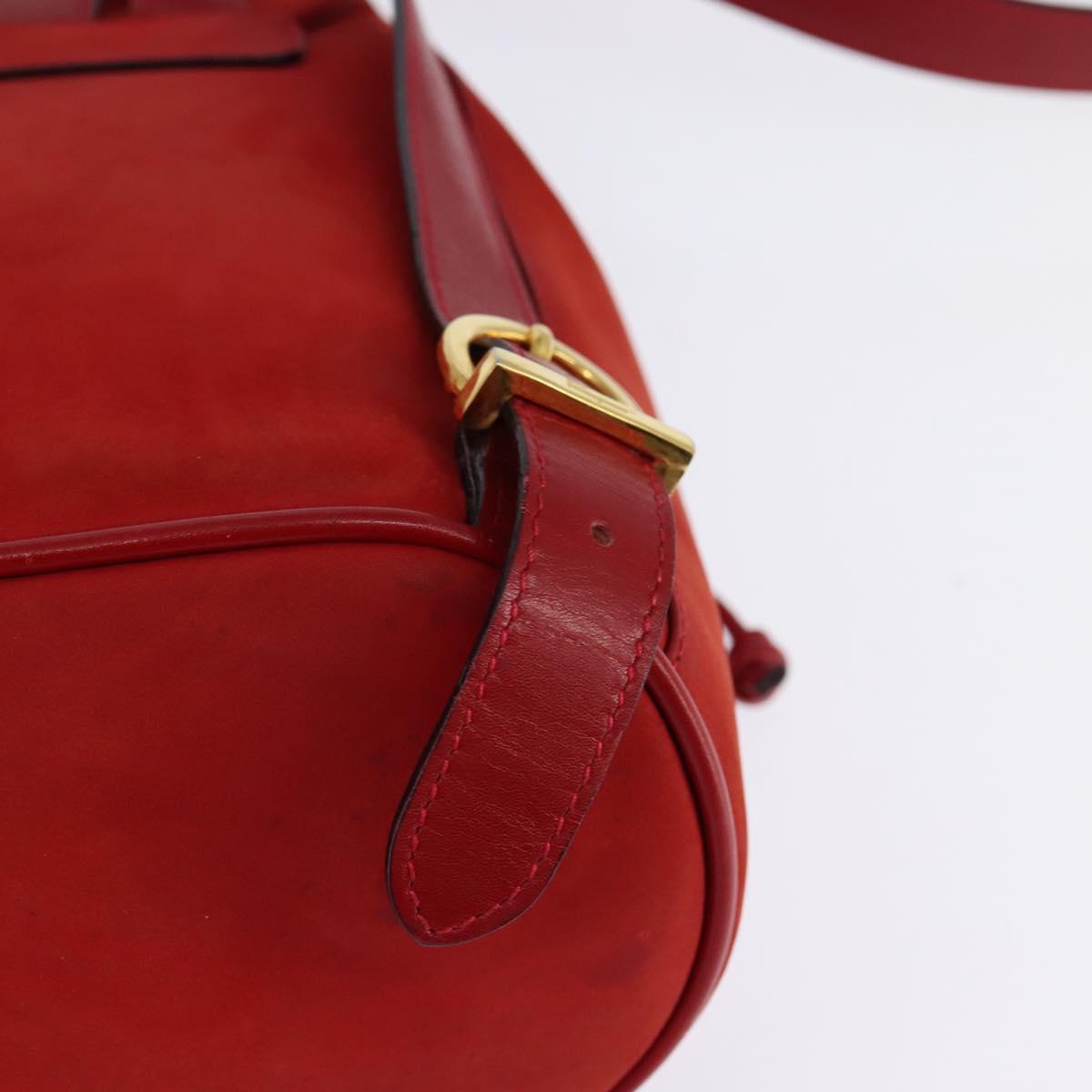 Salvatore Ferragamo Vala Backpack Leather Red Gold Auth 145505