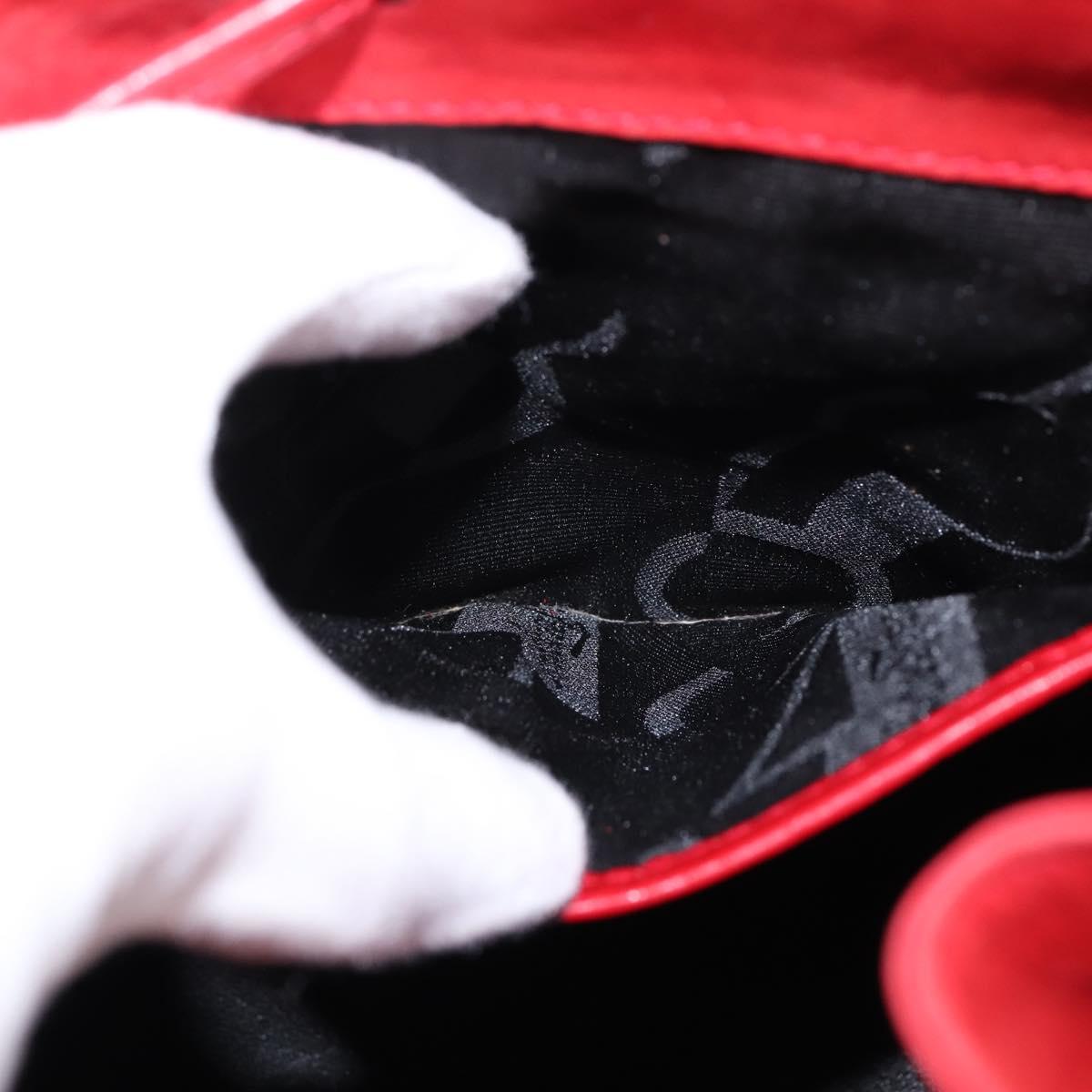 Salvatore Ferragamo Vala Backpack Leather Red Gold Auth 145505