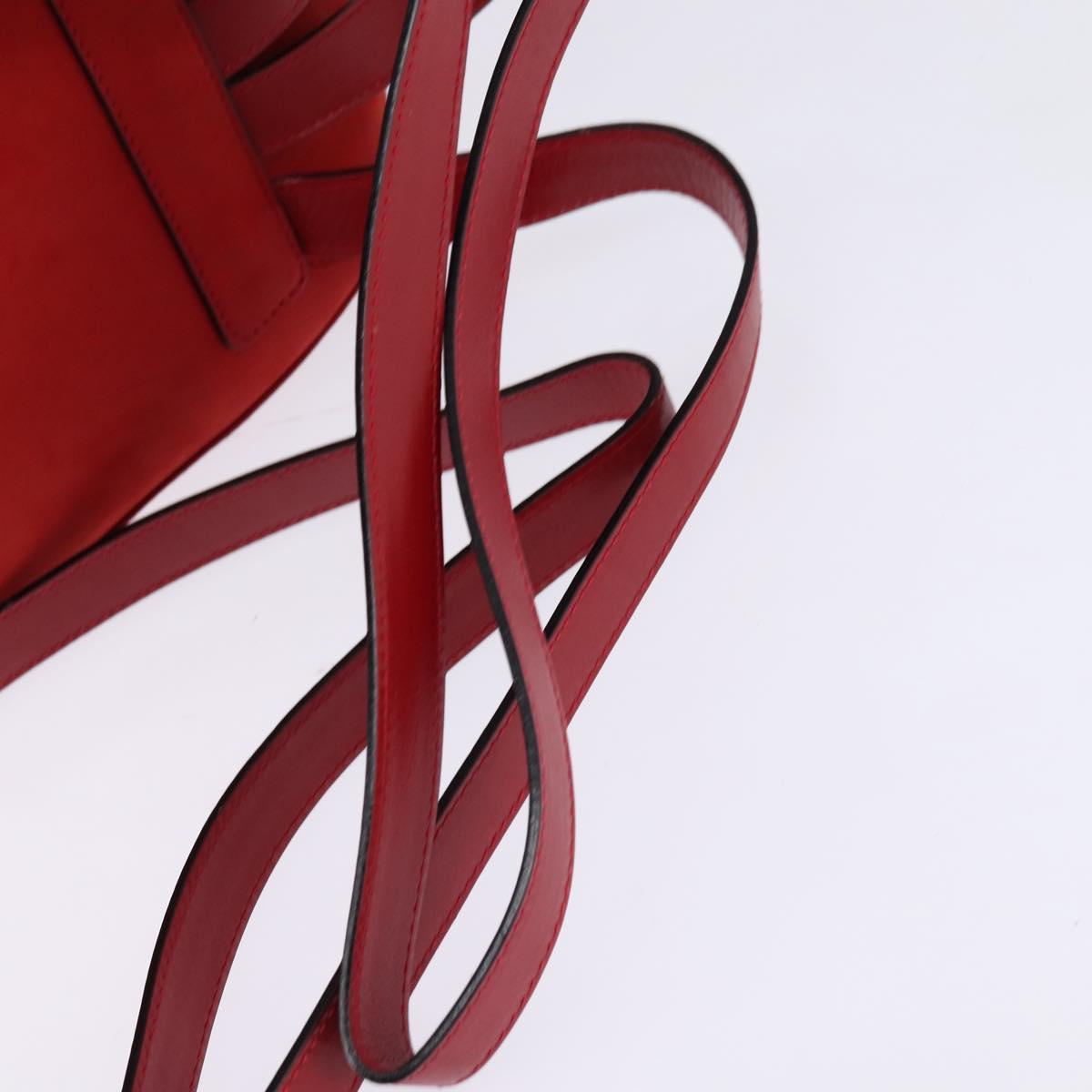 Salvatore Ferragamo Vala Backpack Leather Red Gold Auth 145505