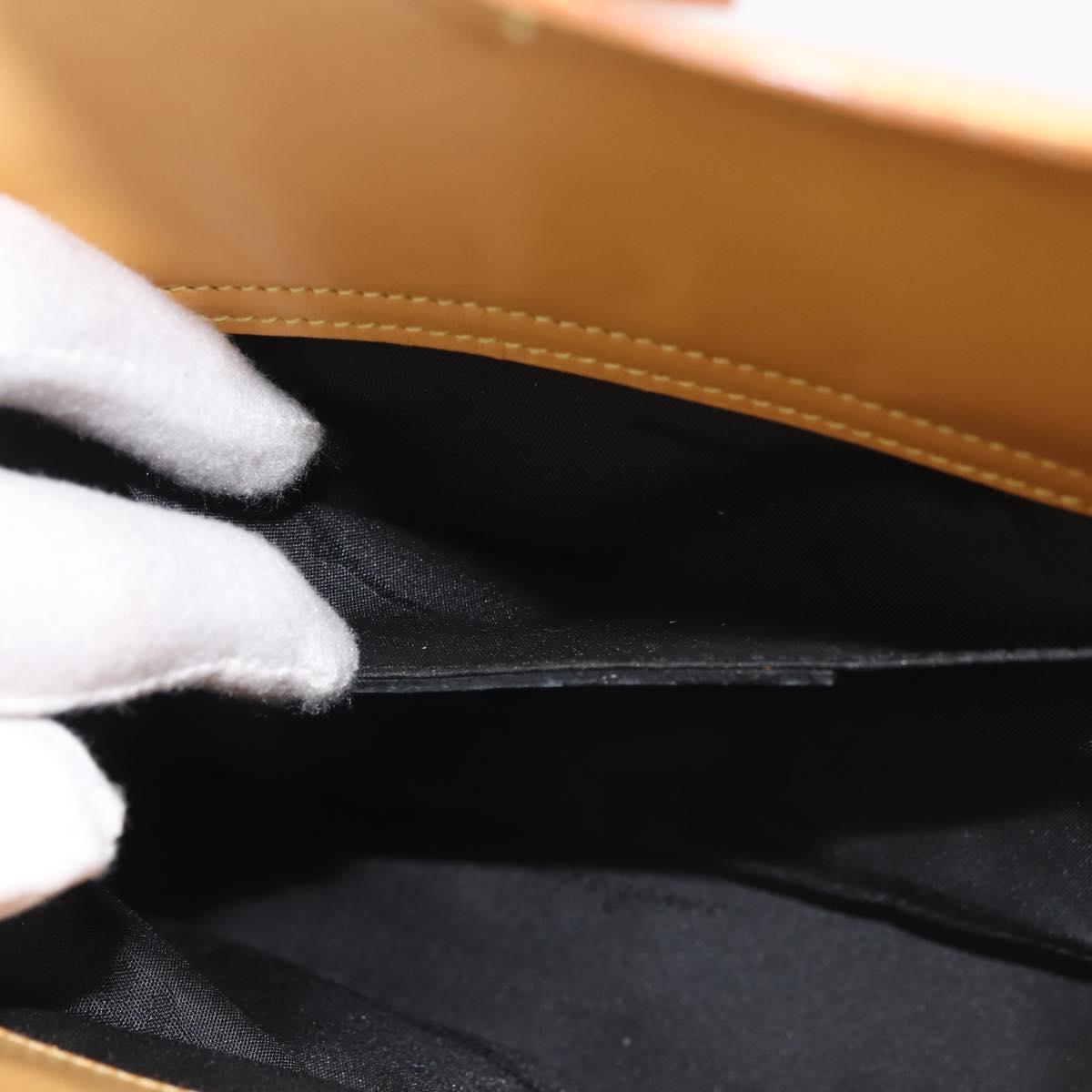 Salvatore Ferragamo Sunflower Hand Bag Canvas Leather Yellow Auth 145506