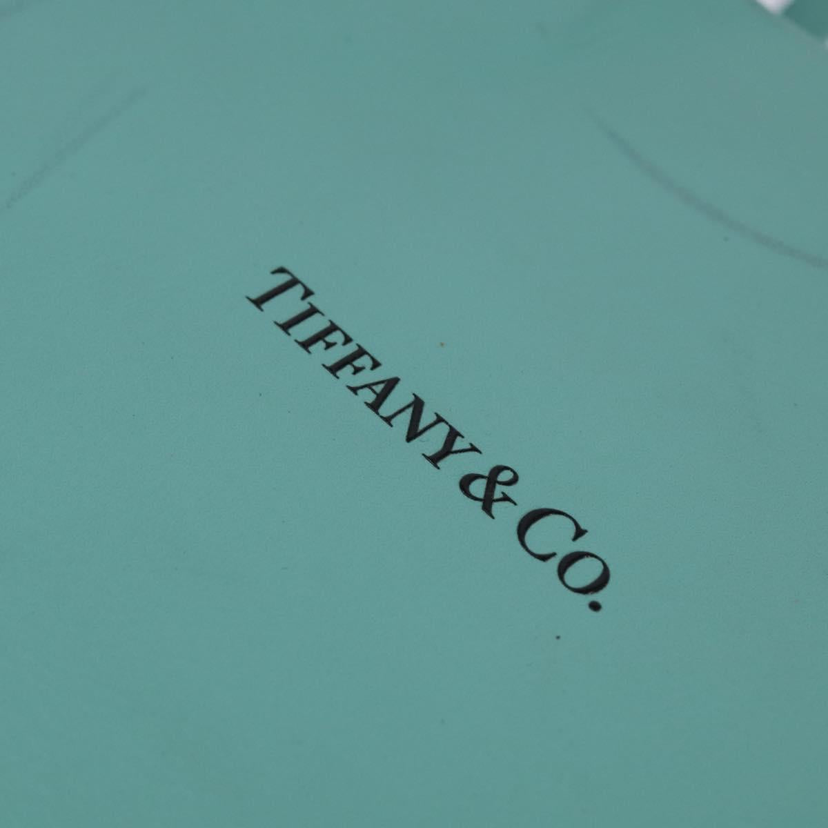 TIFFANY&Co. Hand Bag Leather 2way Turquoise Blue Silver Auth 145520