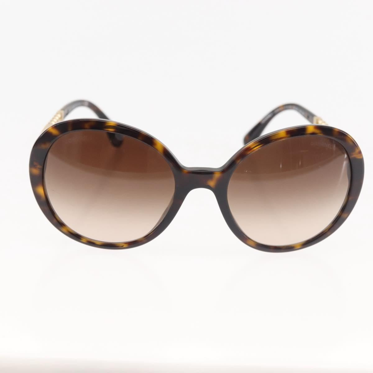 CHANEL Sunglasses plastic Brown CC Auth 145548