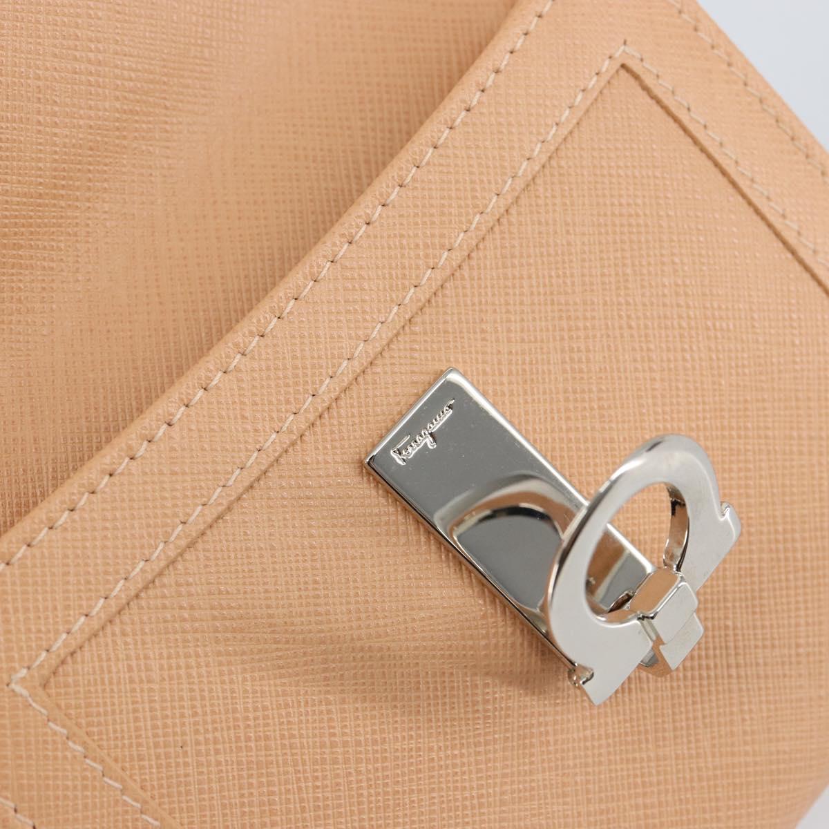 Salvatore Ferragamo Gancini Bifold Wallet Leather Pink Auth 145554