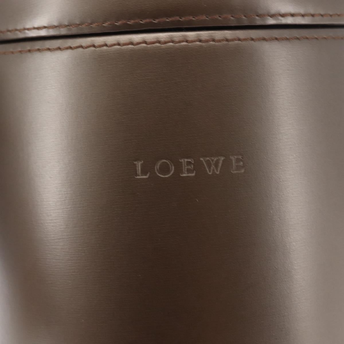 LOEWE Hand Bag Leather Brown Auth 145559