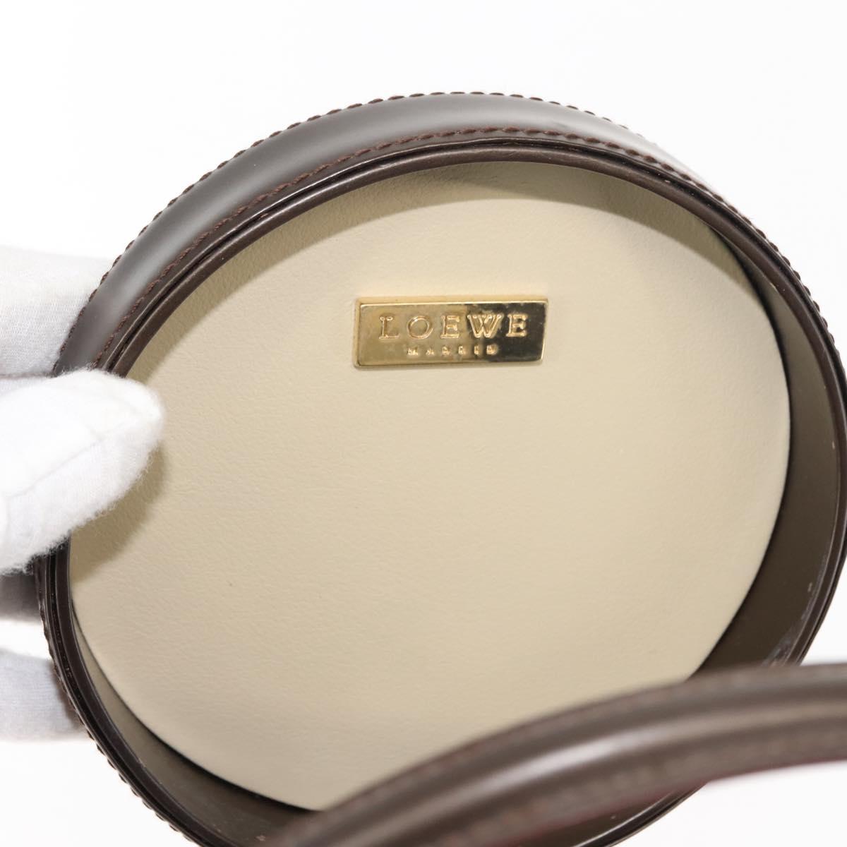 LOEWE Hand Bag Leather Brown Auth 145559