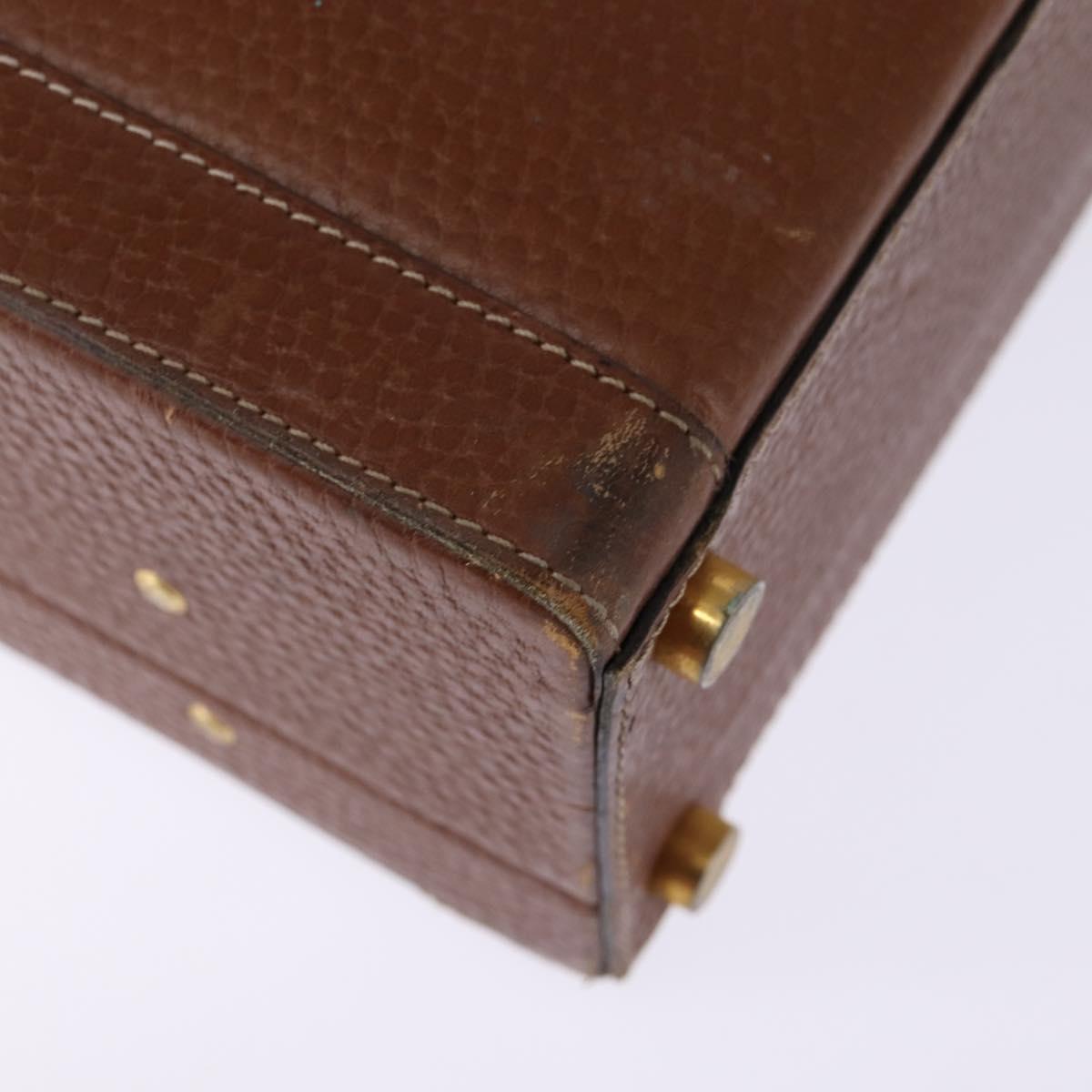 LOEWE Anagram Trunk Leather Gold Brown Auth 145561