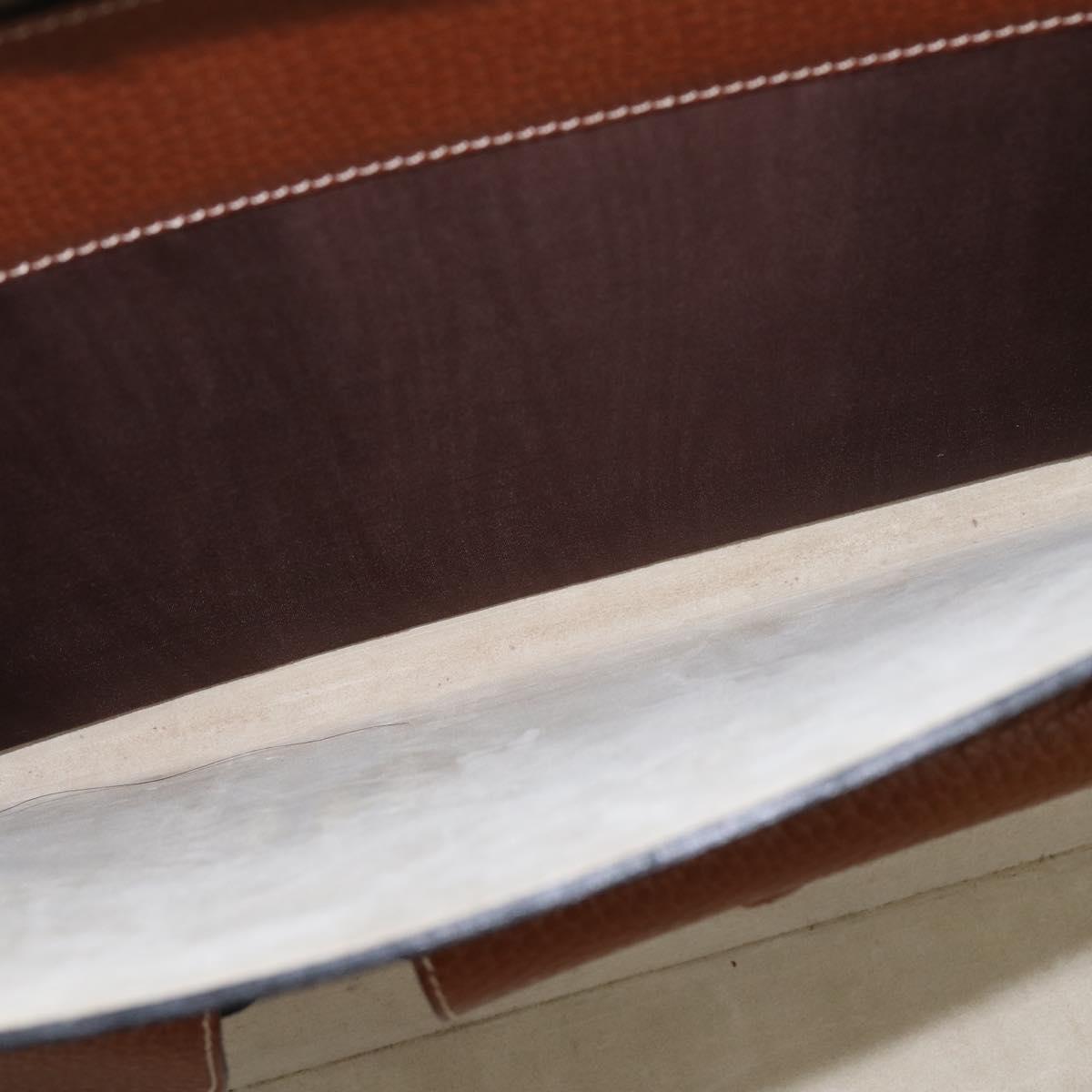 LOEWE Anagram Trunk Leather Gold Brown Auth 145561