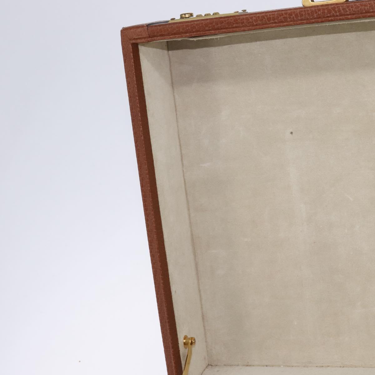 LOEWE Anagram Trunk Leather Gold Brown Auth 145561