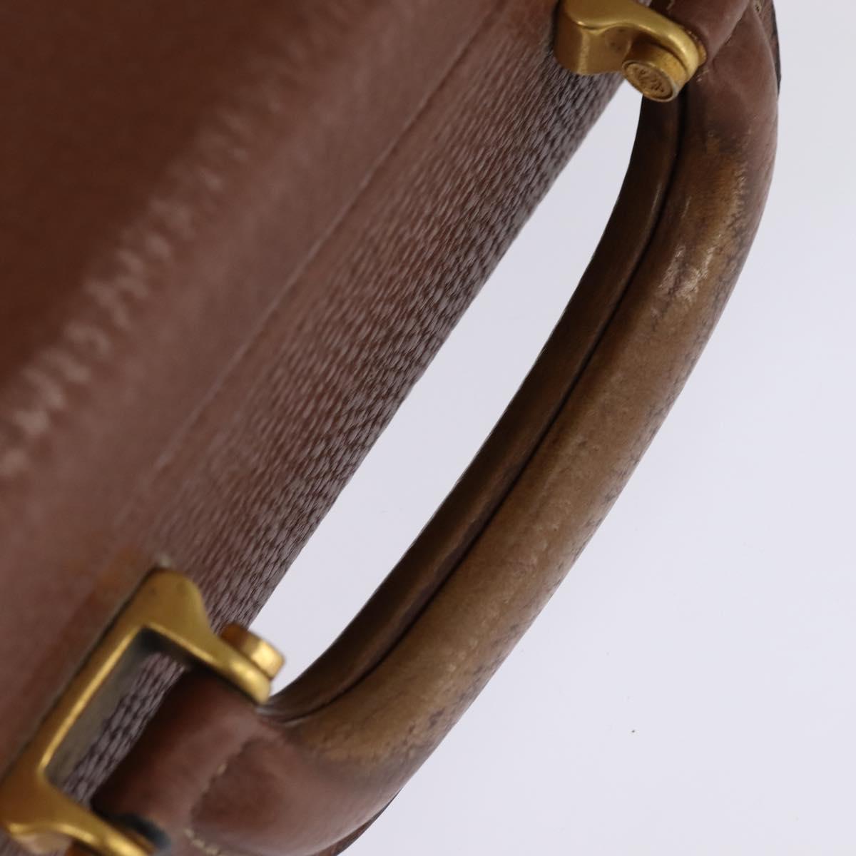 LOEWE Anagram Trunk Leather Gold Brown Auth 145561