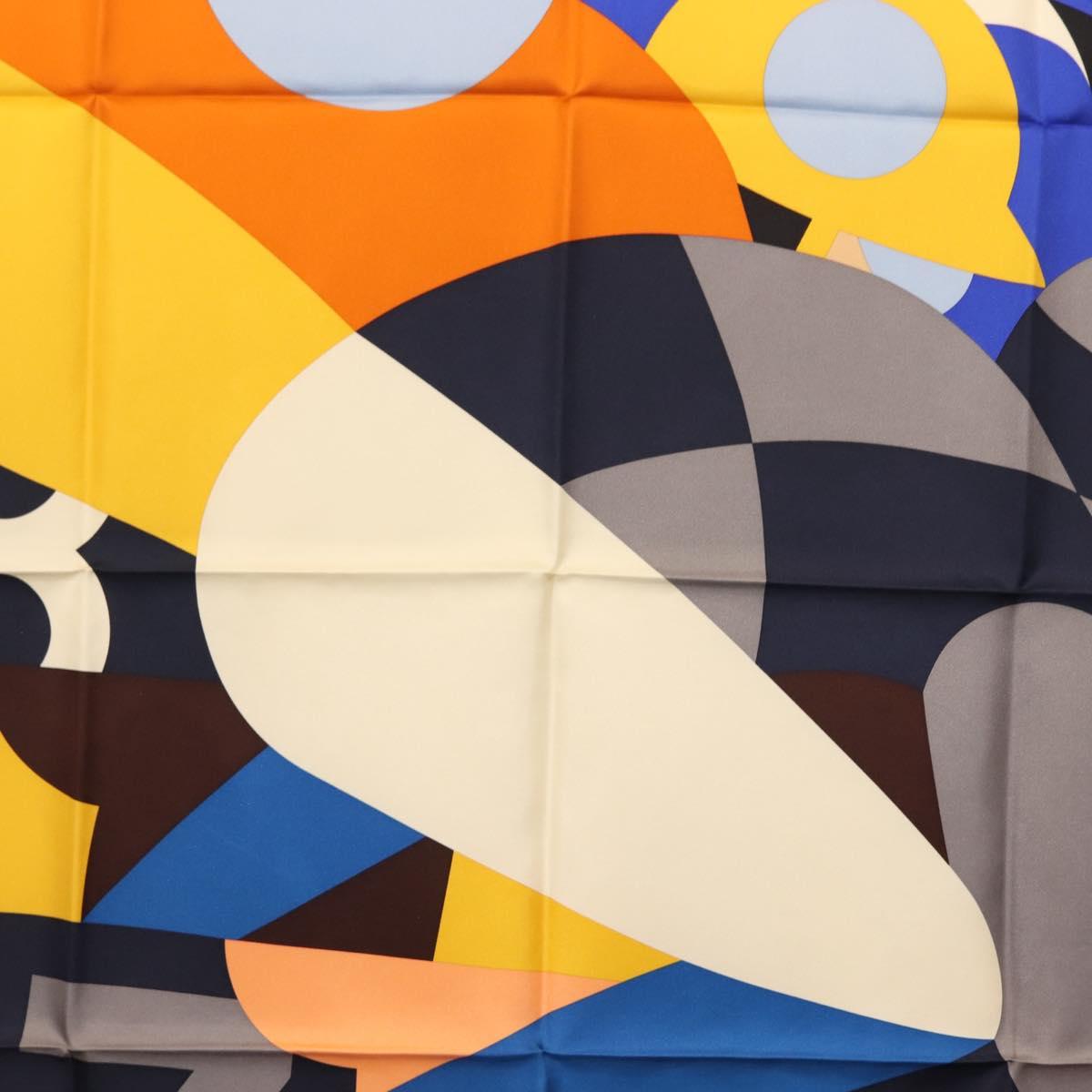 HERMES Carre 90 Scarf ""18-3-7"" Silk Orange Auth 145562