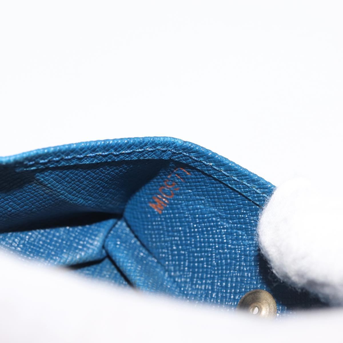 LOUIS VUITTON Epi Porte Monnaie Boite Coin Purse Blue M63695 LV Auth 145568