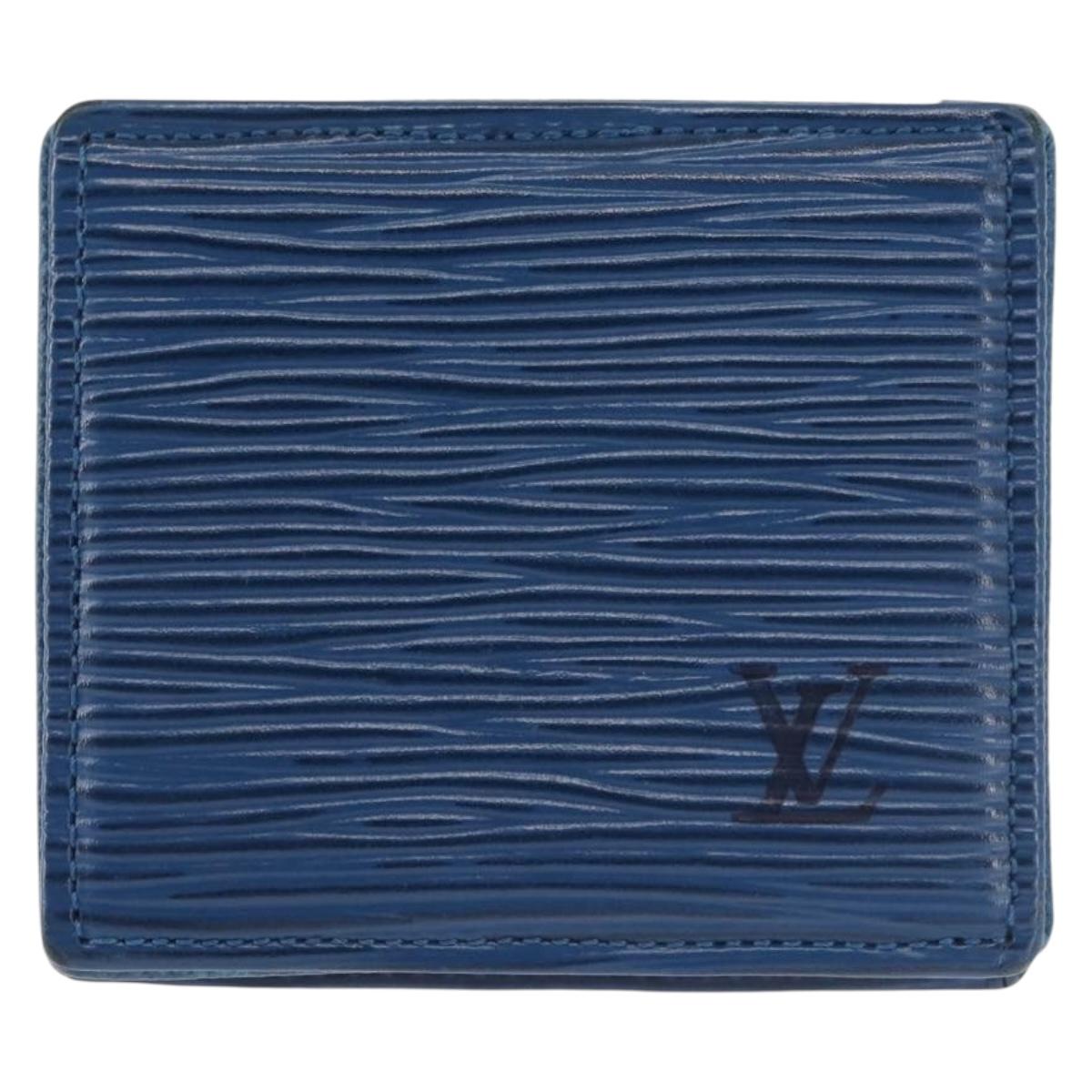 LOUIS VUITTON Epi Porte Monnaie Boite Coin Purse Blue M63695 LV Auth 145568