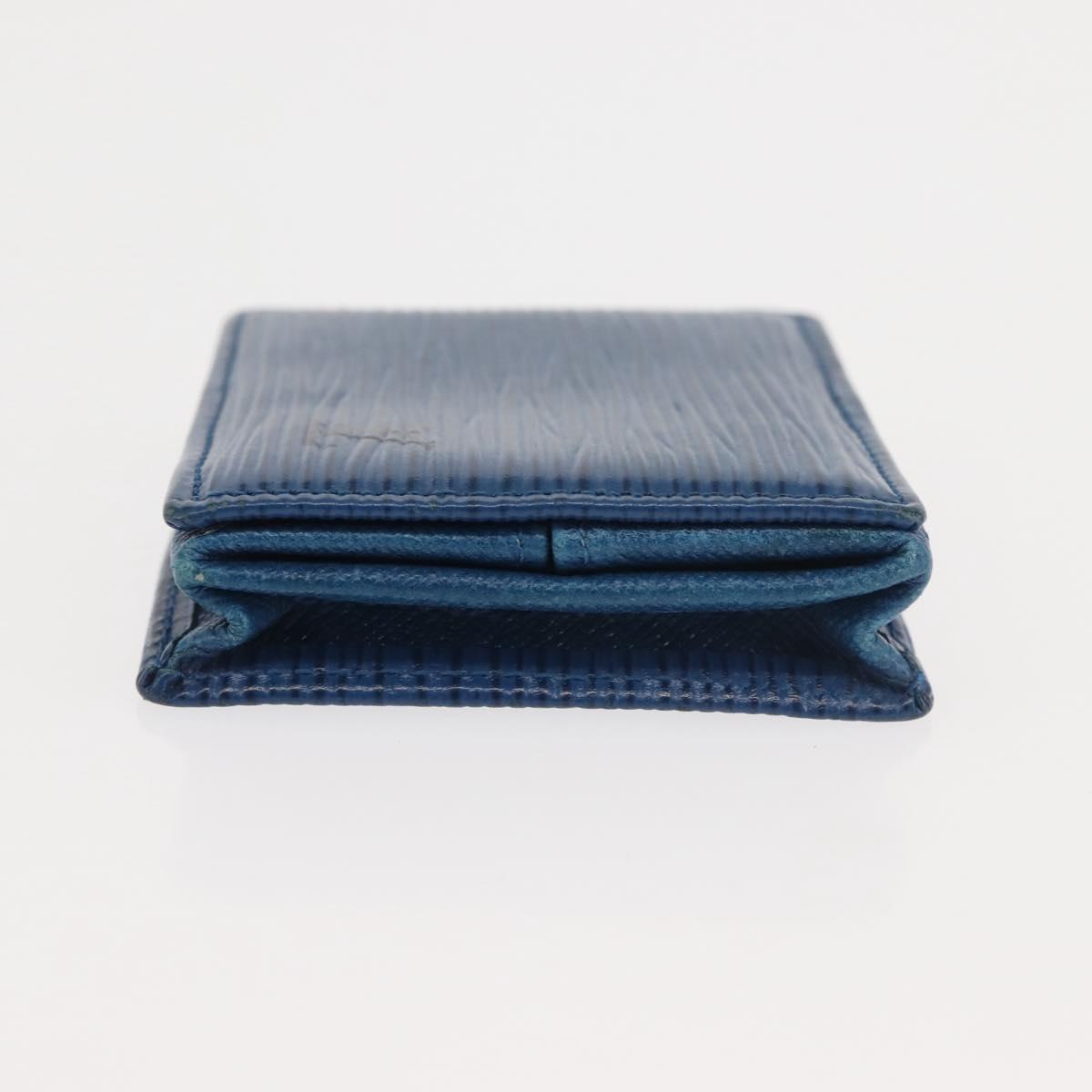 LOUIS VUITTON Epi Porte Monnaie Boite Coin Purse Blue M63695 LV Auth 145568