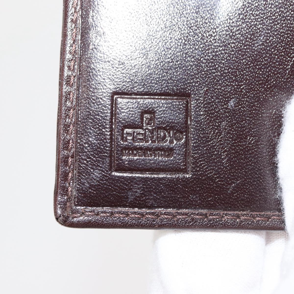 FENDI Zucca Canvas Bifold Wallet Black Brown Auth 145571