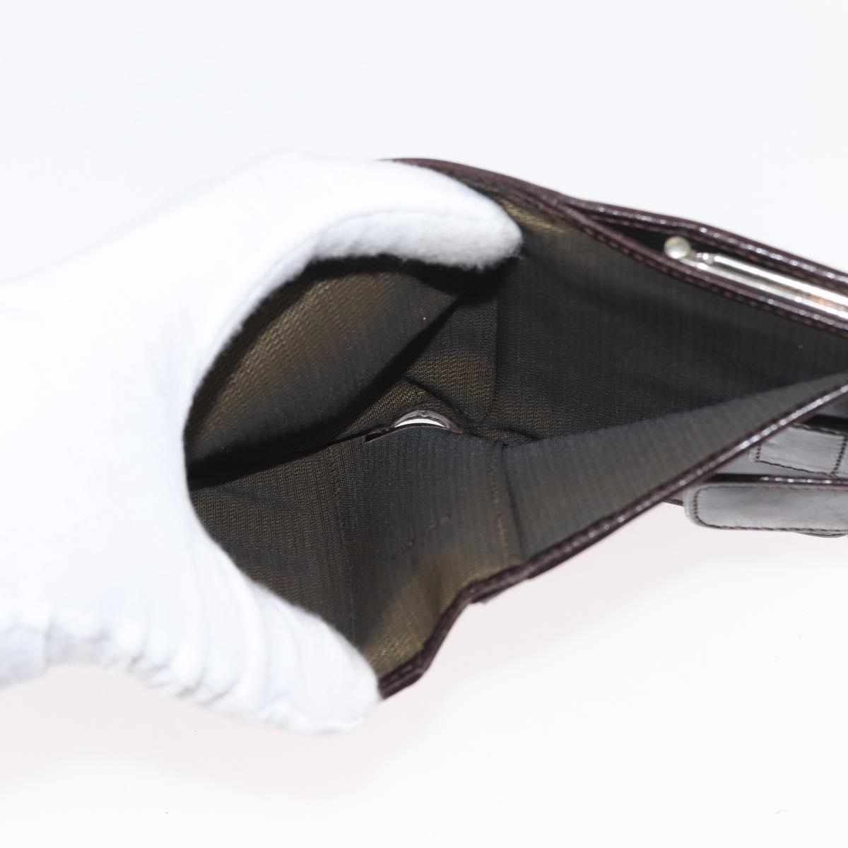 FENDI Zucca Canvas Bifold Wallet Black Brown Auth 145571