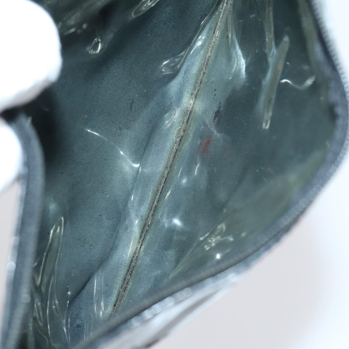 CHANEL Punching Chain Shoulder Bag Patent leather Black CC Auth 145573