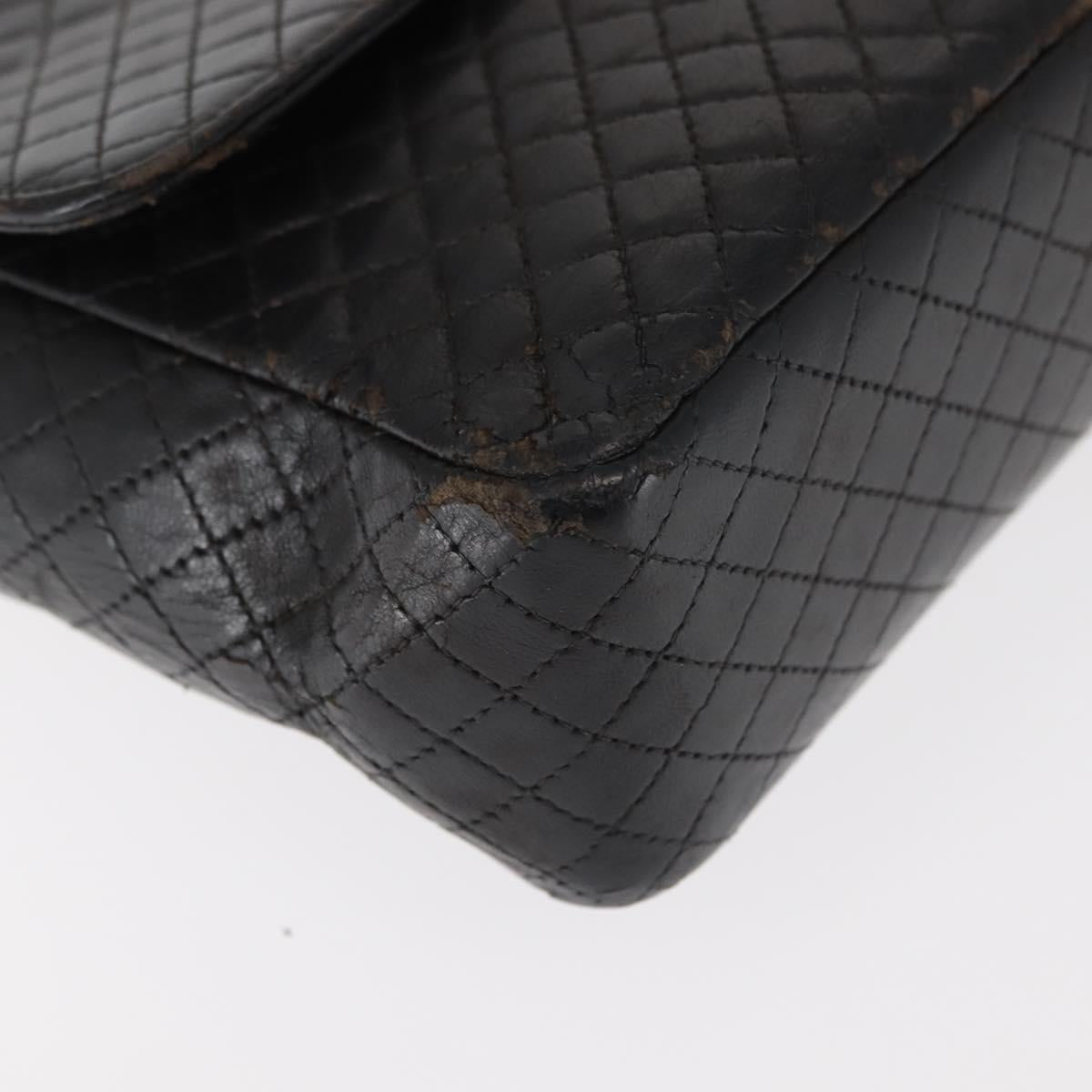 CHANEL Matelasse Chain Shoulder Bag Lamb Skin Black CC Auth 145575