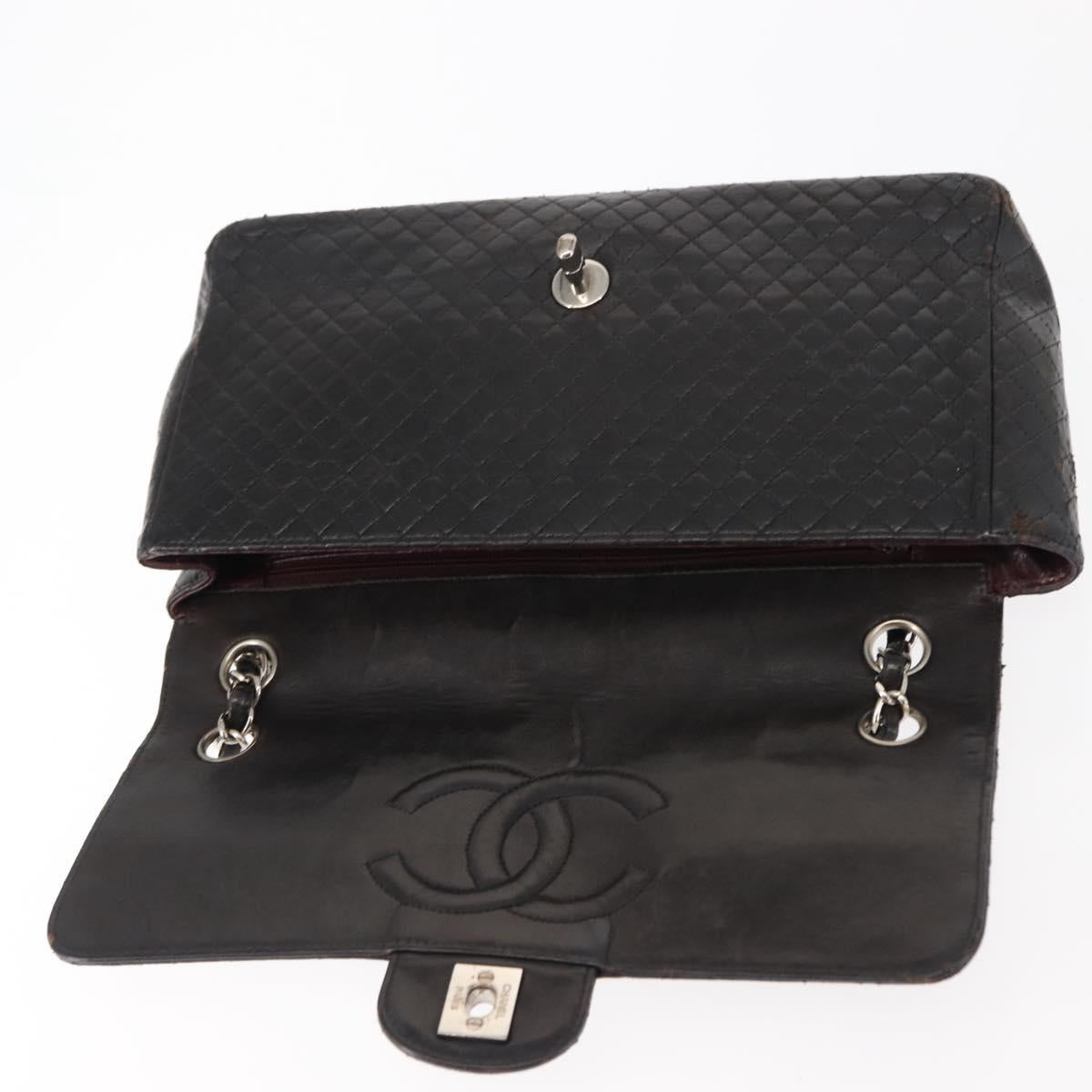 CHANEL Matelasse Chain Shoulder Bag Lamb Skin Black CC Auth 145575