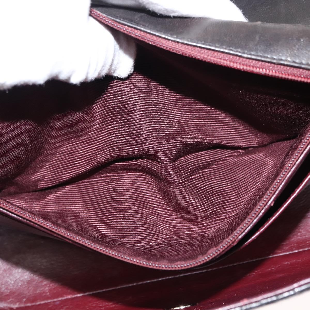 CHANEL Matelasse Chain Shoulder Bag Lamb Skin Black CC Auth 145575