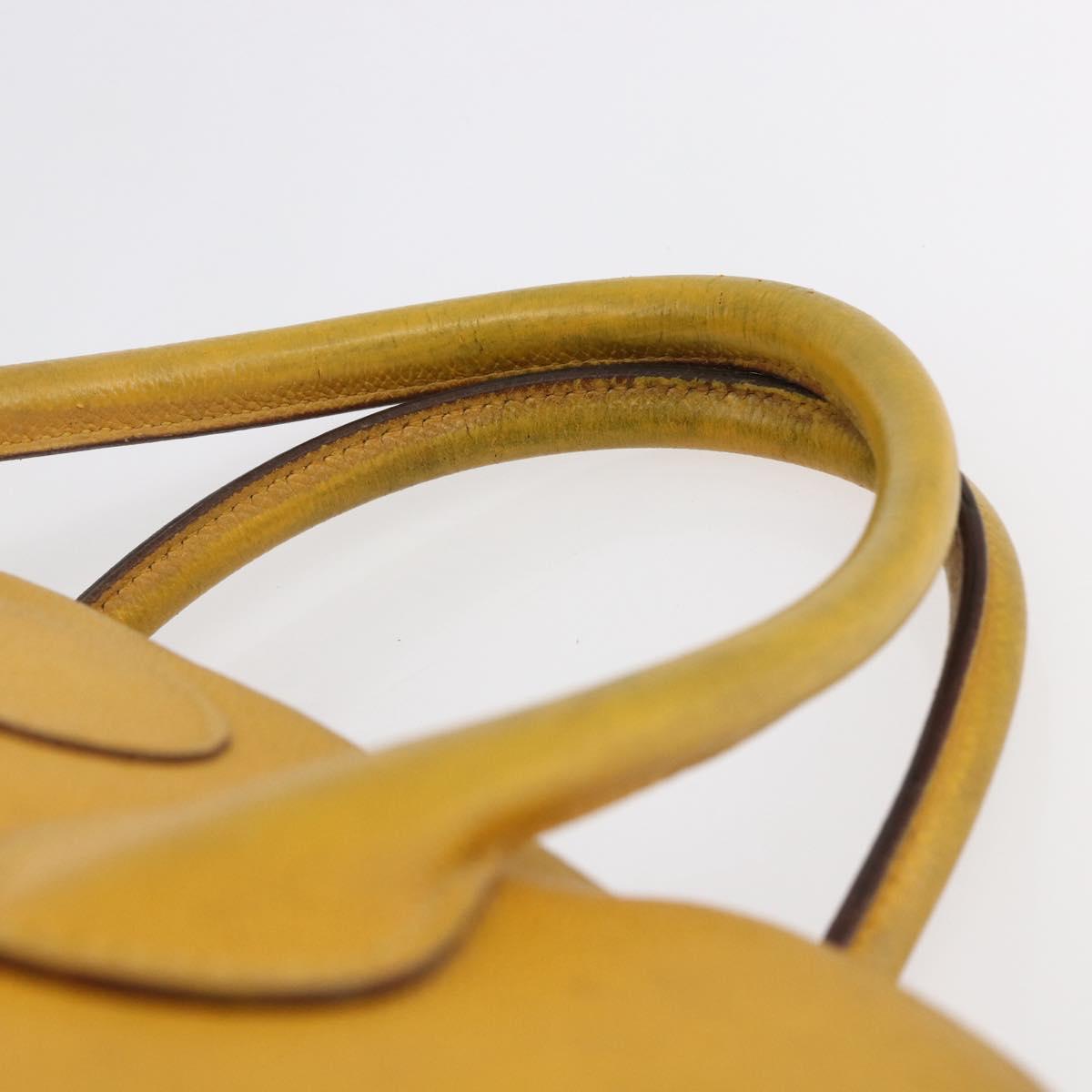 HERMES Bolide 31 Hand Bag Leather 2way Yellow Gold Auth 145580