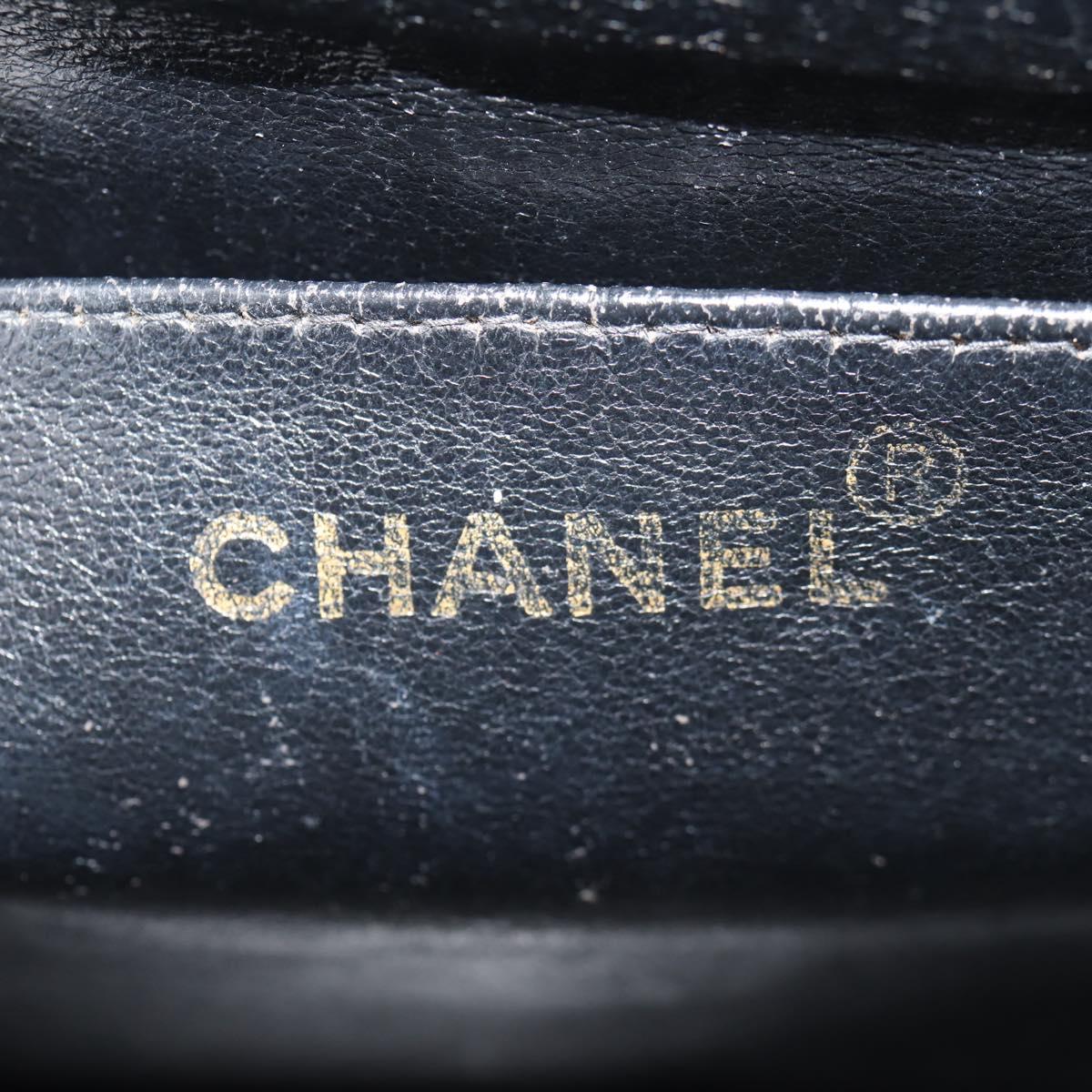 CHANEL Matelasse Chain Shoulder Bag Caviar Skin Black Gold CC Auth 145587AV