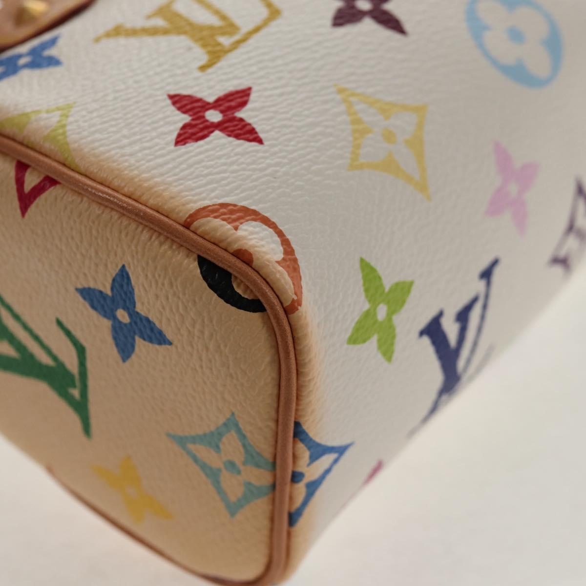 LOUIS VUITTON Monogram Multicolor Mini Speedy Hand Bag White M92645 Auth 145589V