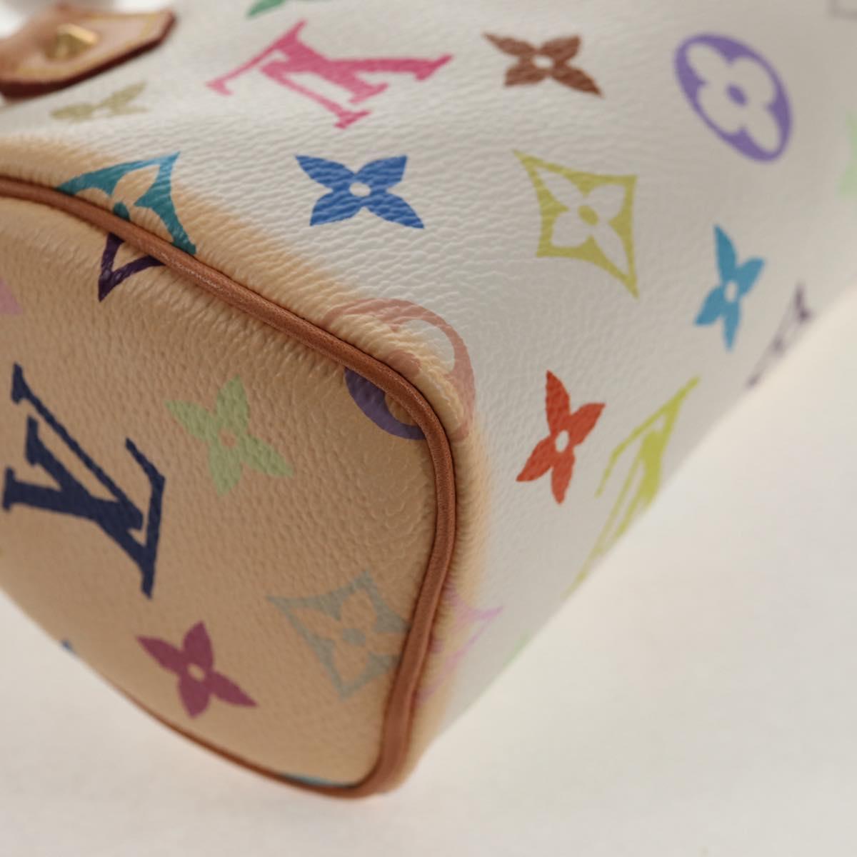 LOUIS VUITTON Monogram Multicolor Mini Speedy Hand Bag White M92645 Auth 145589V