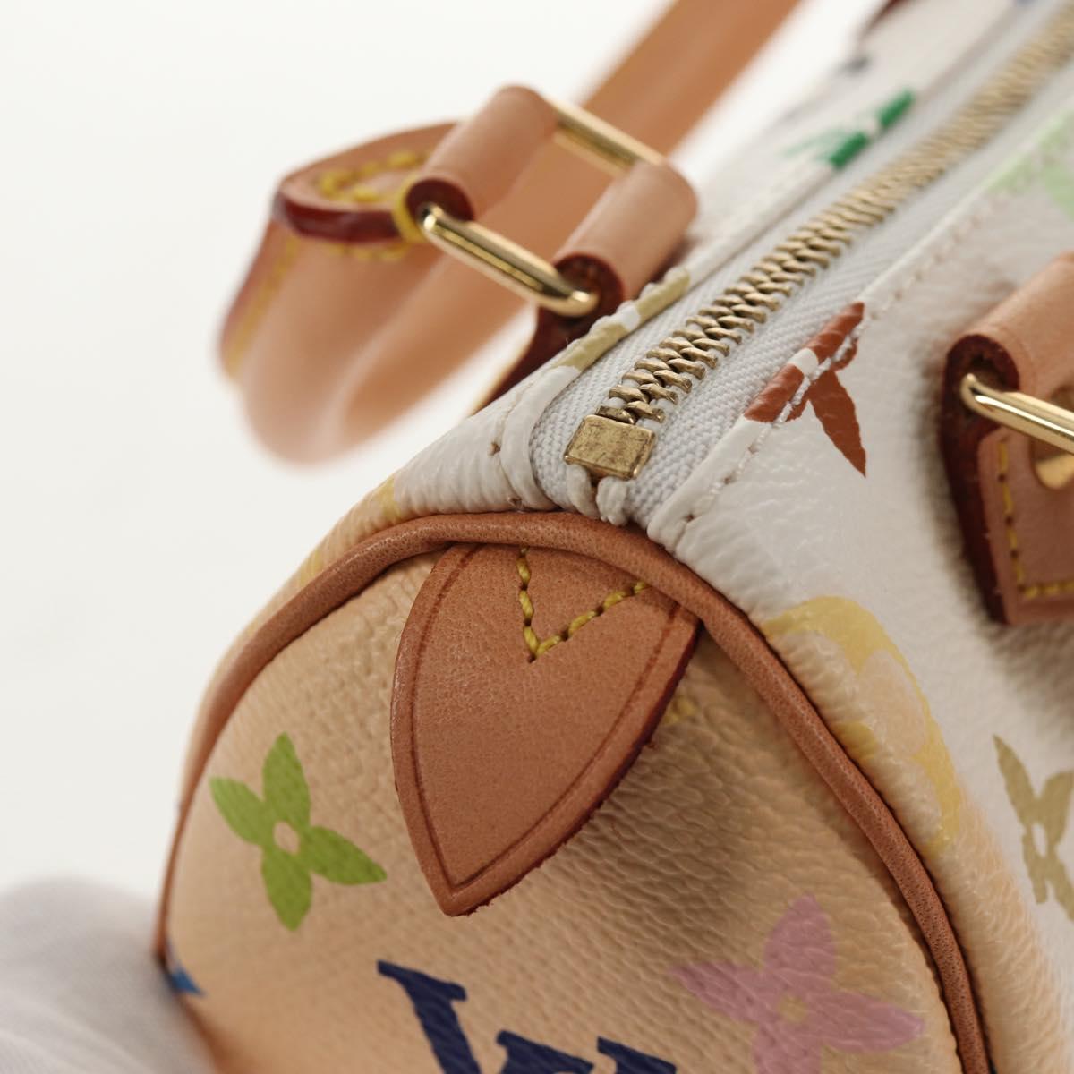 LOUIS VUITTON Monogram Multicolor Mini Speedy Hand Bag White M92645 Auth 145589V