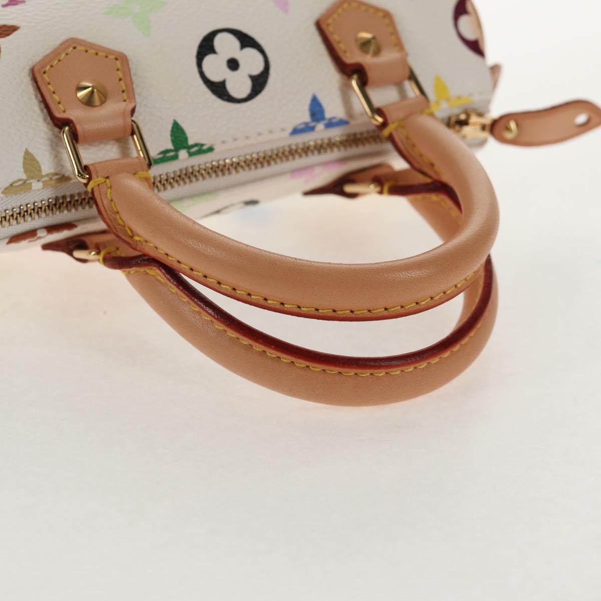 LOUIS VUITTON Monogram Multicolor Mini Speedy Hand Bag White M92645 Auth 145589V