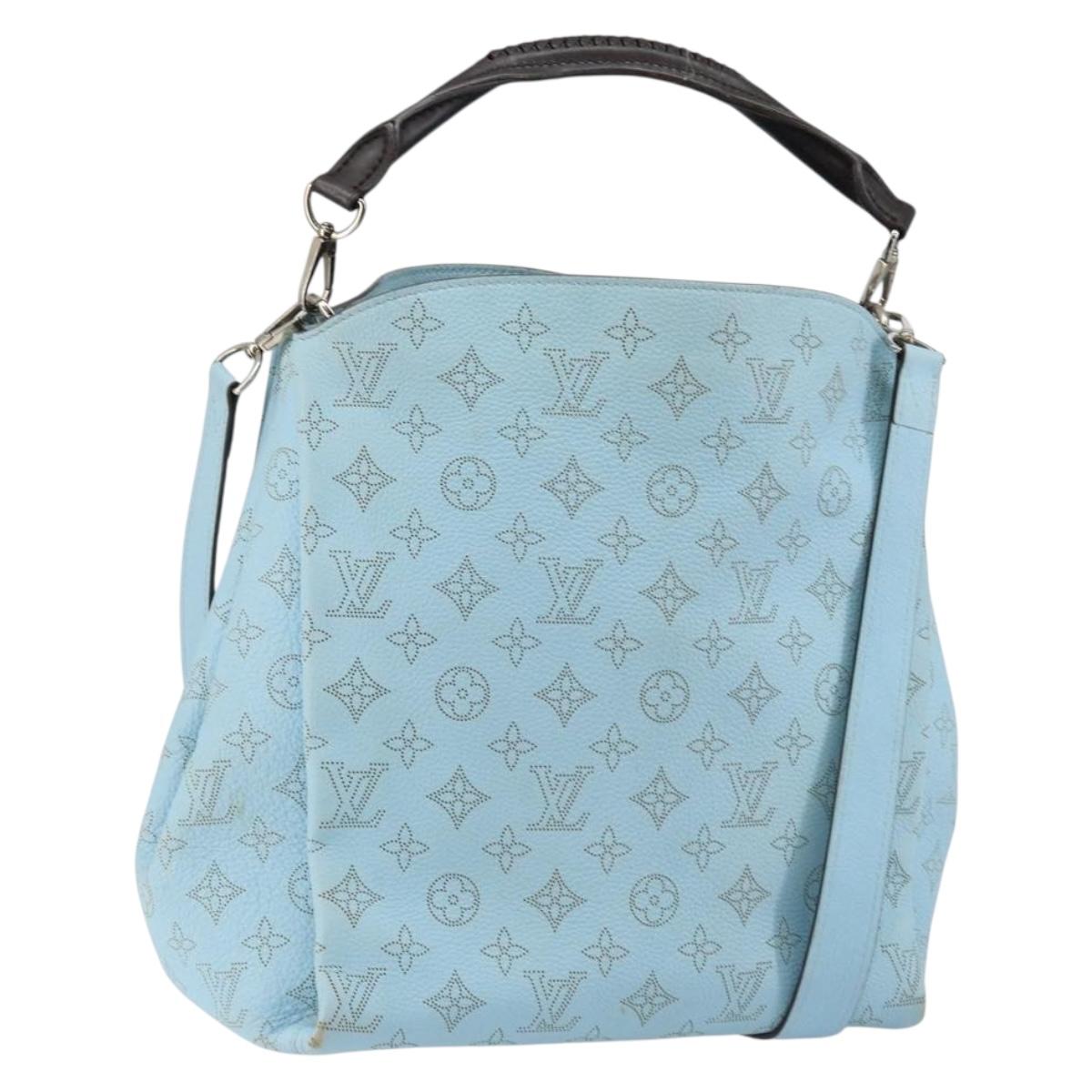 LOUIS VUITTON Monogram Mahina Babylone PM Hand Bag Ice blue M50907 Auth 145591