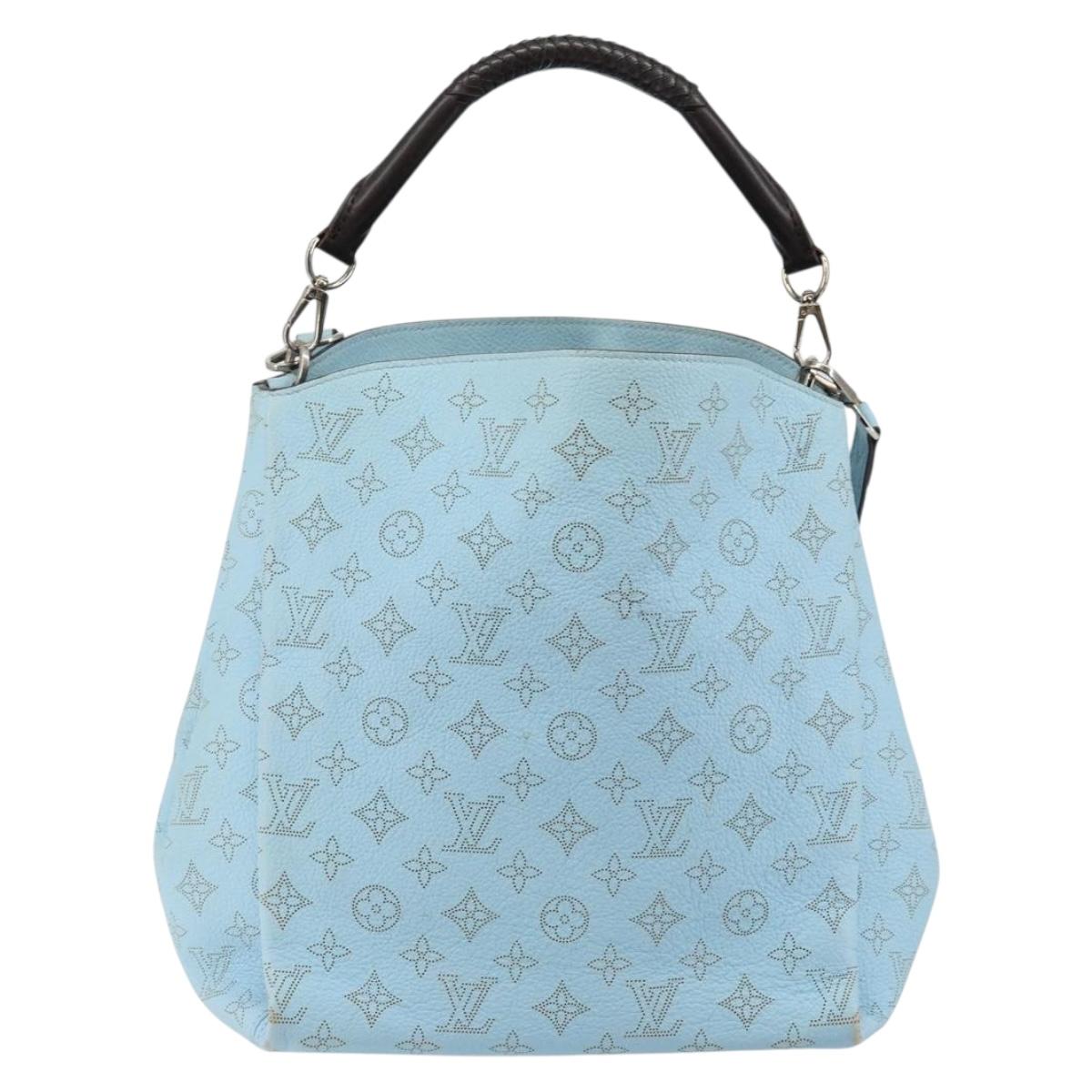 LOUIS VUITTON Monogram Mahina Babylone PM Hand Bag Ice blue M50907 Auth 145591