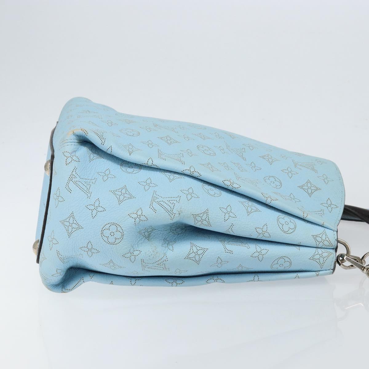 LOUIS VUITTON Monogram Mahina Babylone PM Hand Bag Ice blue M50907 Auth 145591