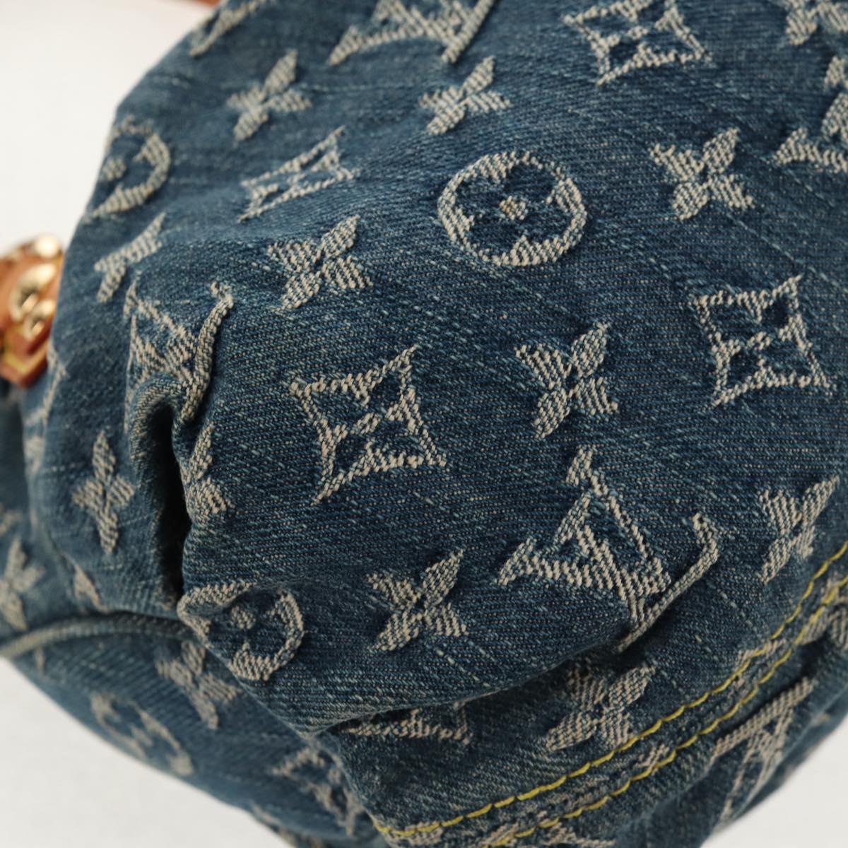 LOUIS VUITTON Monogram denim Preity Hand Bag Blue M95020 LV Auth 145593V