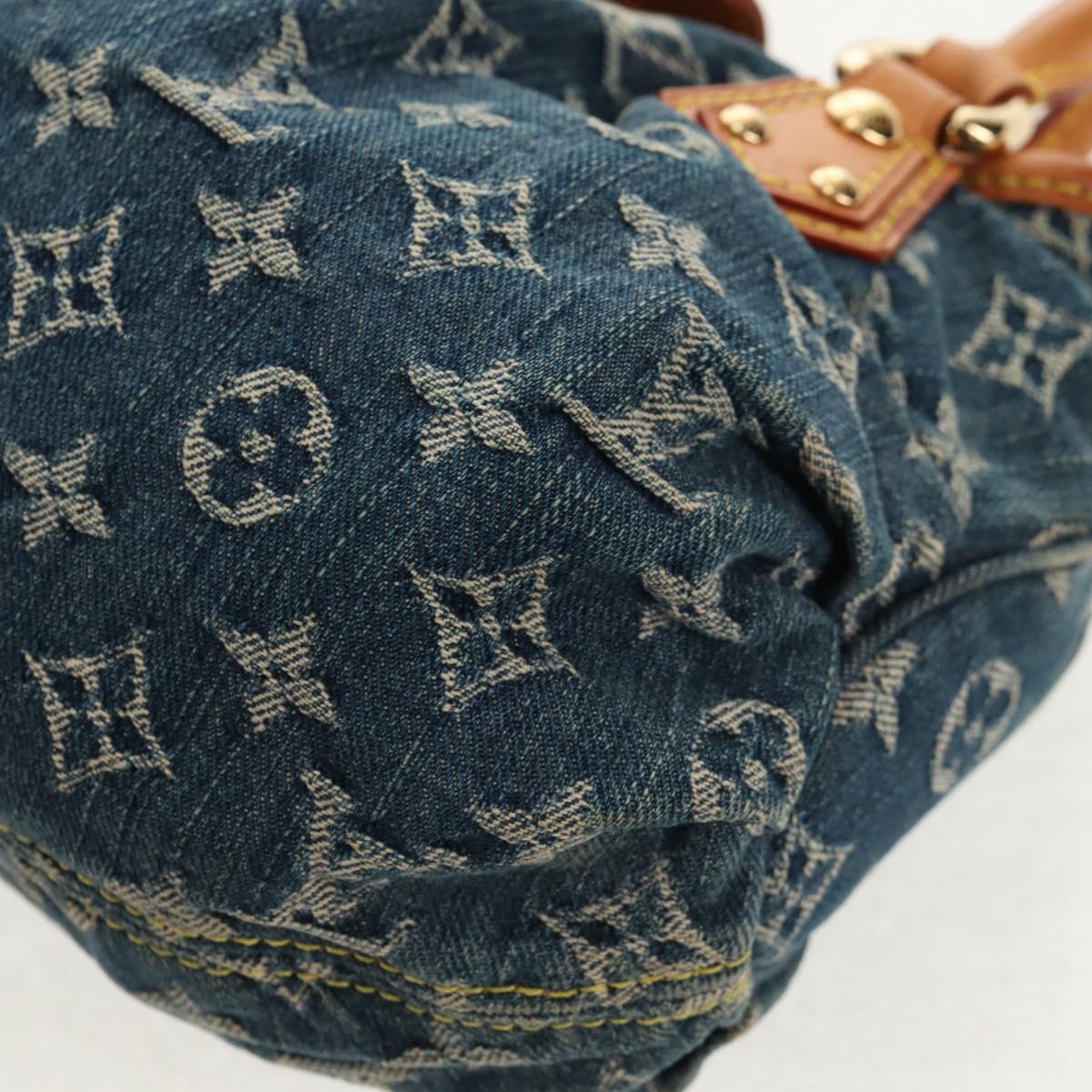 LOUIS VUITTON Monogram denim Preity Hand Bag Blue M95020 LV Auth 145593V