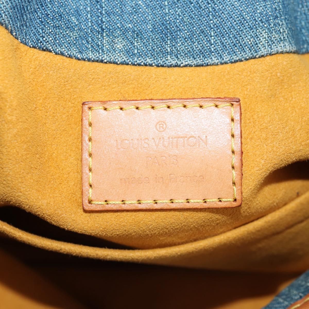 LOUIS VUITTON Monogram denim Preity Hand Bag Blue M95020 LV Auth 145593V